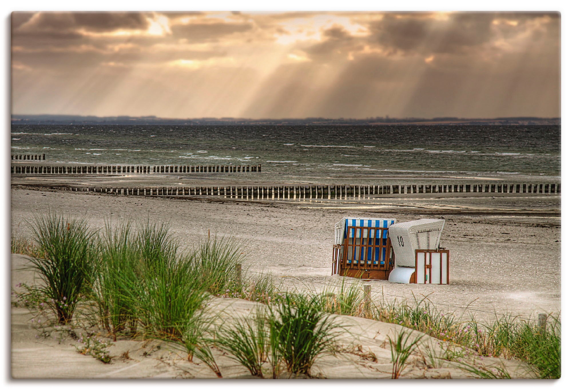 Artland Wandbild "Schwarzer Busch Strand auf Insel Poel" Strand 1 Stk. tlg. als Alubild, Leinwandbild in verschied. Größen