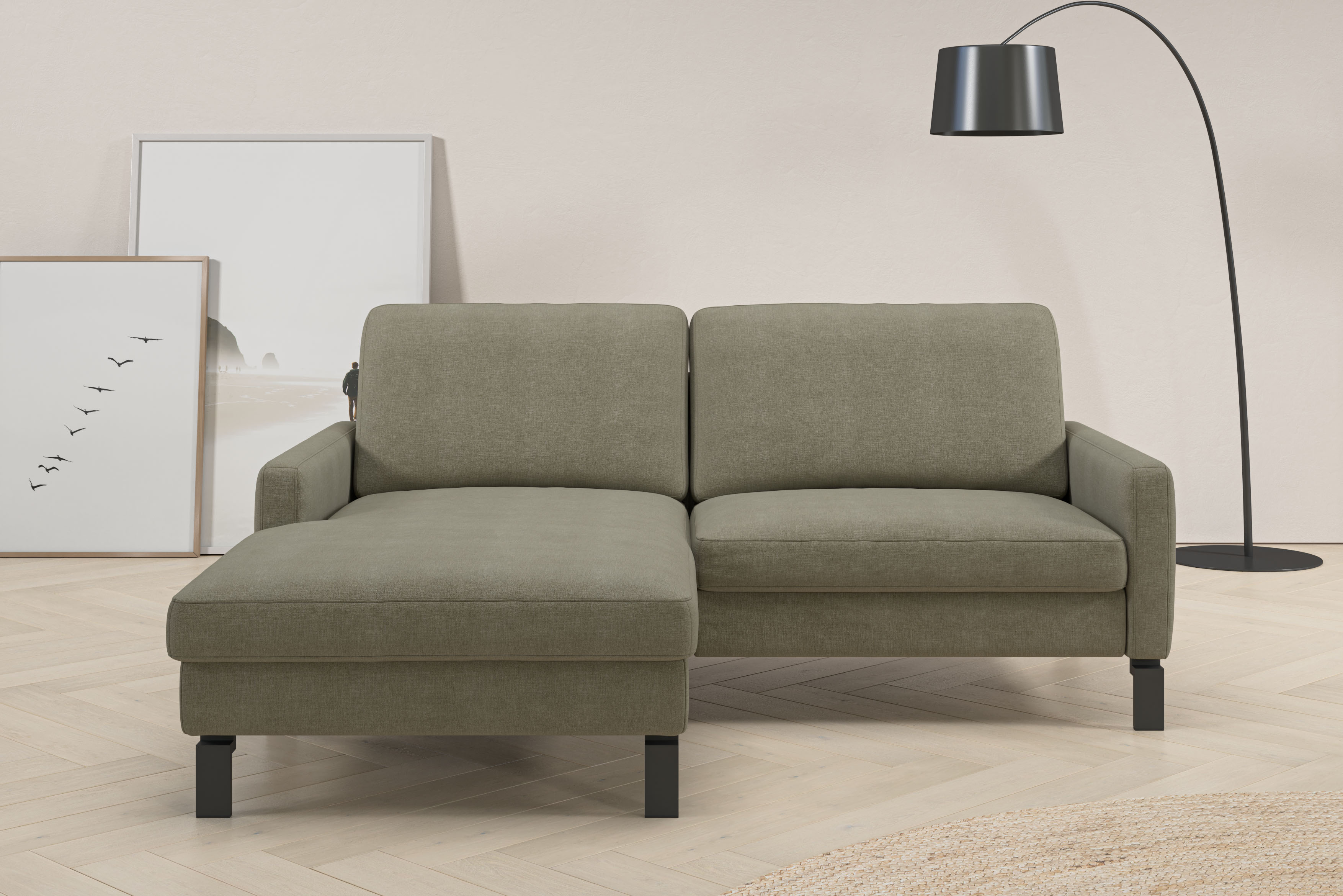 Home affaire Ecksofa "Lecce, L-Form, Federkernpolsterung, Breite 194 cm" inkl. saugroboterfreundliche Höhe & schmale Armlehnen