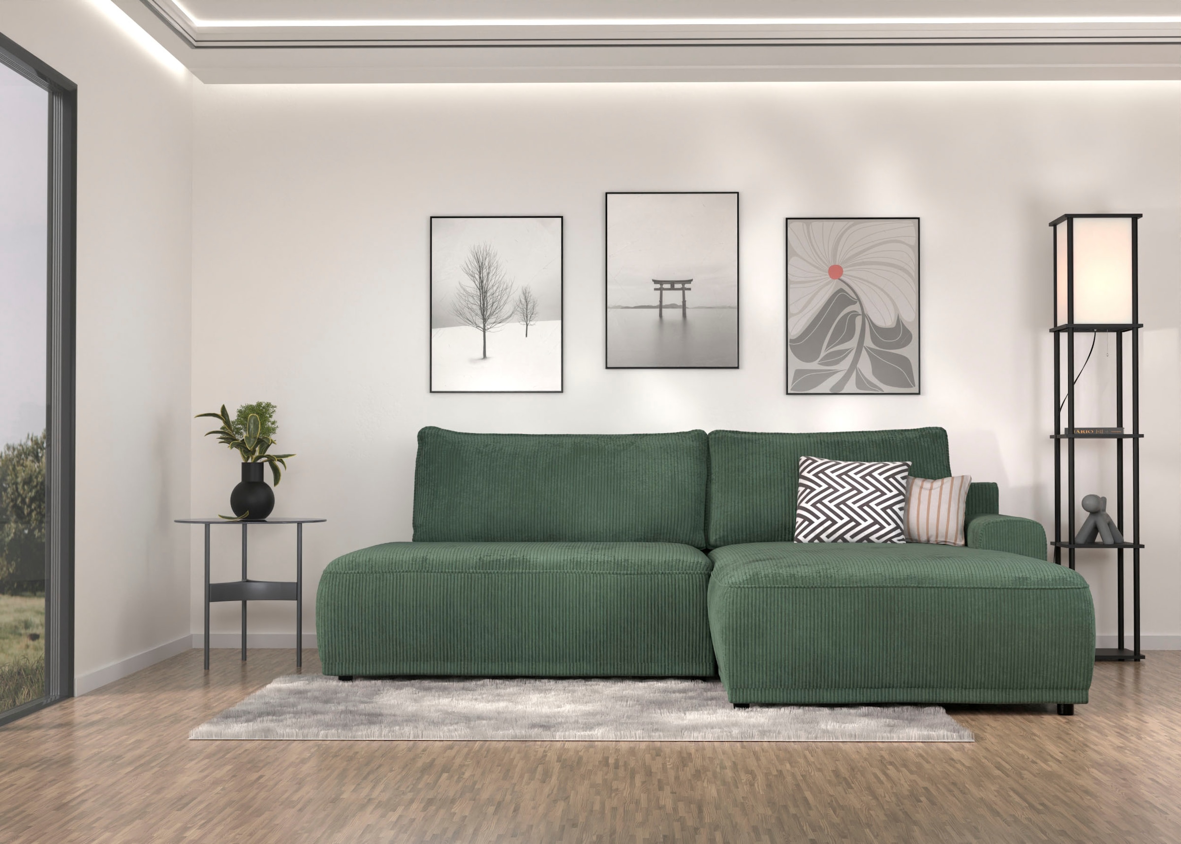 TRENDMANUFAKTUR Ecksofa "Fordon II, Schlafsofa mit Bettkasten, Couch in L-F günstig online kaufen