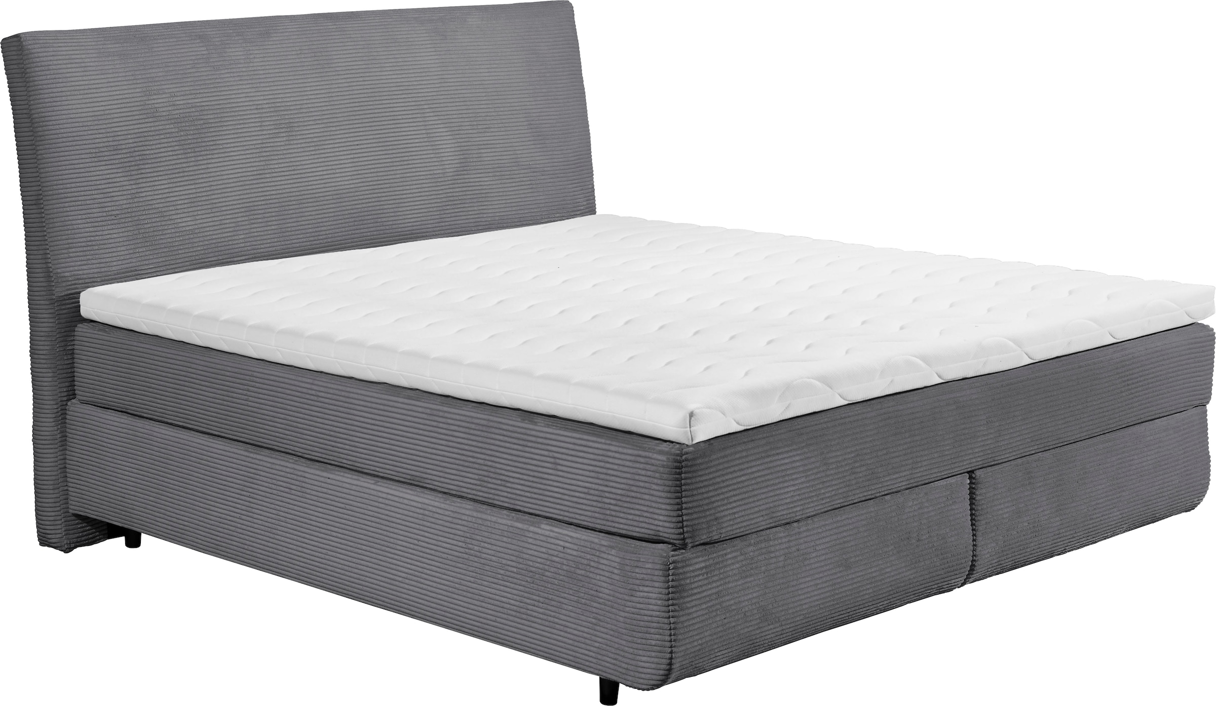 ED EXCITING DESIGN Boxspringbett »Marbella«, Duo-Matratze- harte Kokosmatte, weiche Filzabdeckung, Matratzenhülle