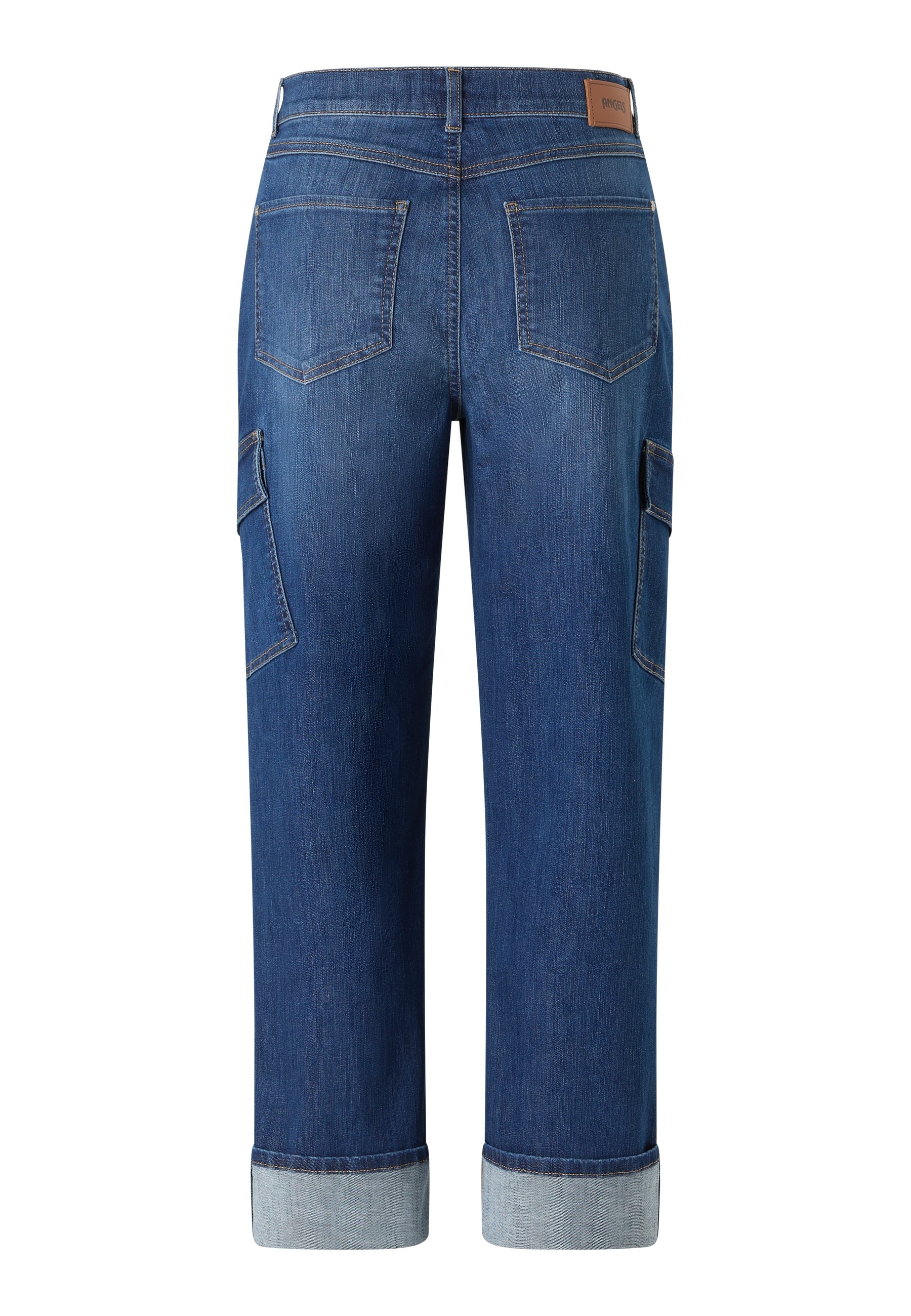 ANGELS Cargojeans »Liberta Cargo« mit Umschlagsaum und Used-Effekten