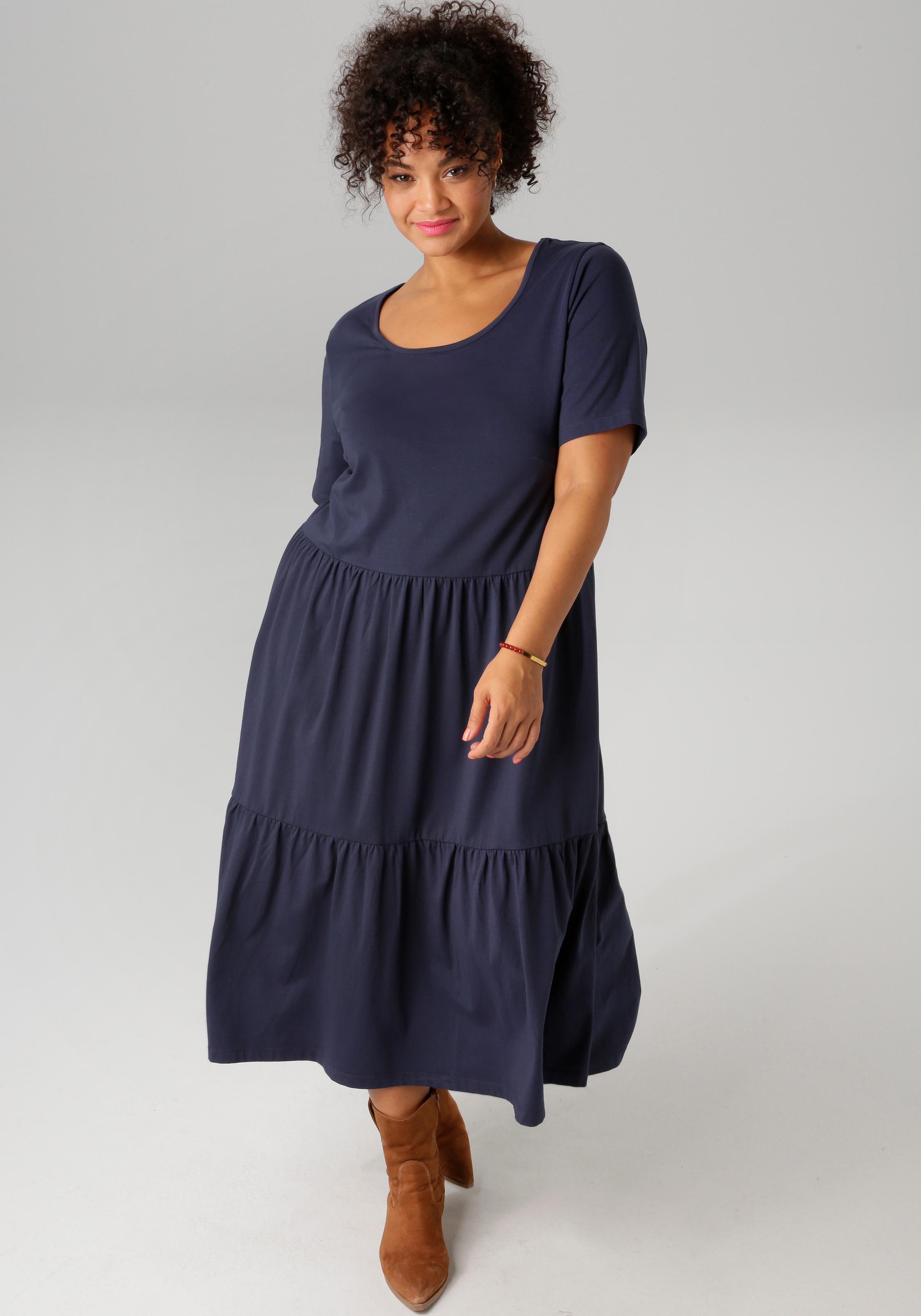 Aniston PLUS Sommerkleid, aus elastischer Jersey-Qualität- NEUE KOLLEKTION günstig online kaufen