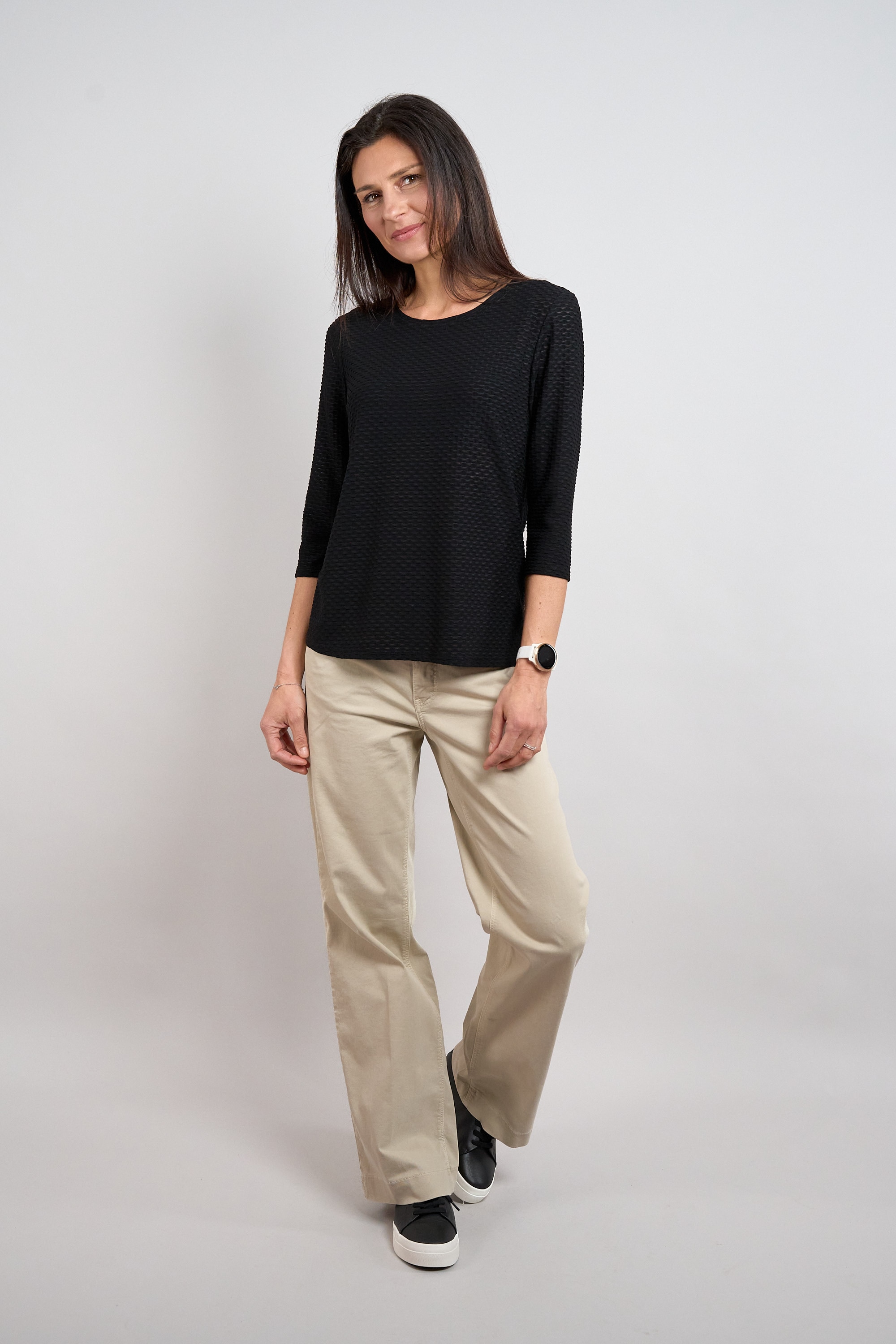 Seidel Moden 3/4-Arm-Shirt Shirt mit Struktur - Viskose/Stretch - MADE IN GERMANY
