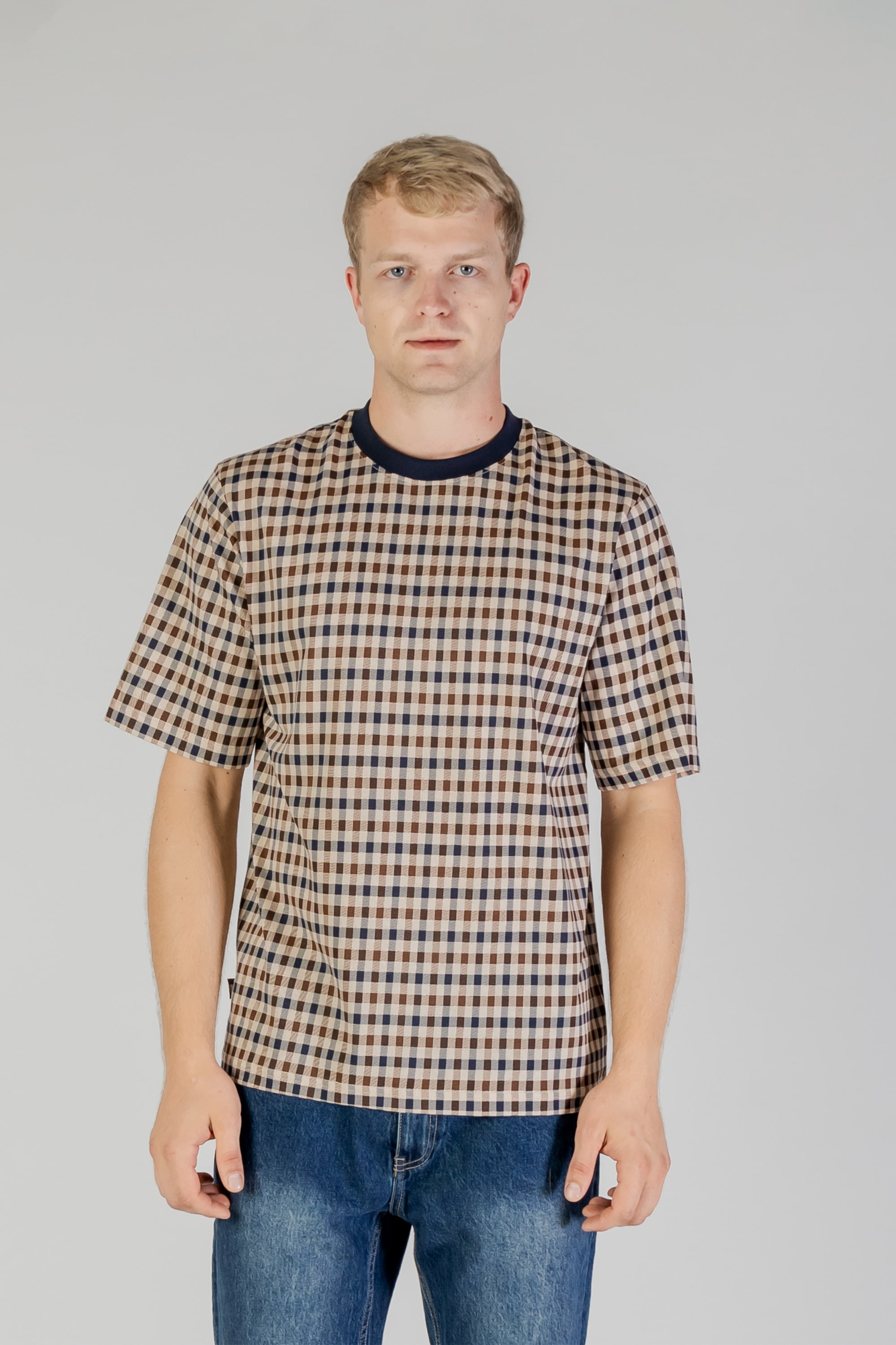 Aquascutum Active T-Shirt »ACTIVE CLUB CHECK T-SHIRT Herren« T-Shirt Herren, leichtes Kurzarmshirt, Karohemd, Outdoor, Sale