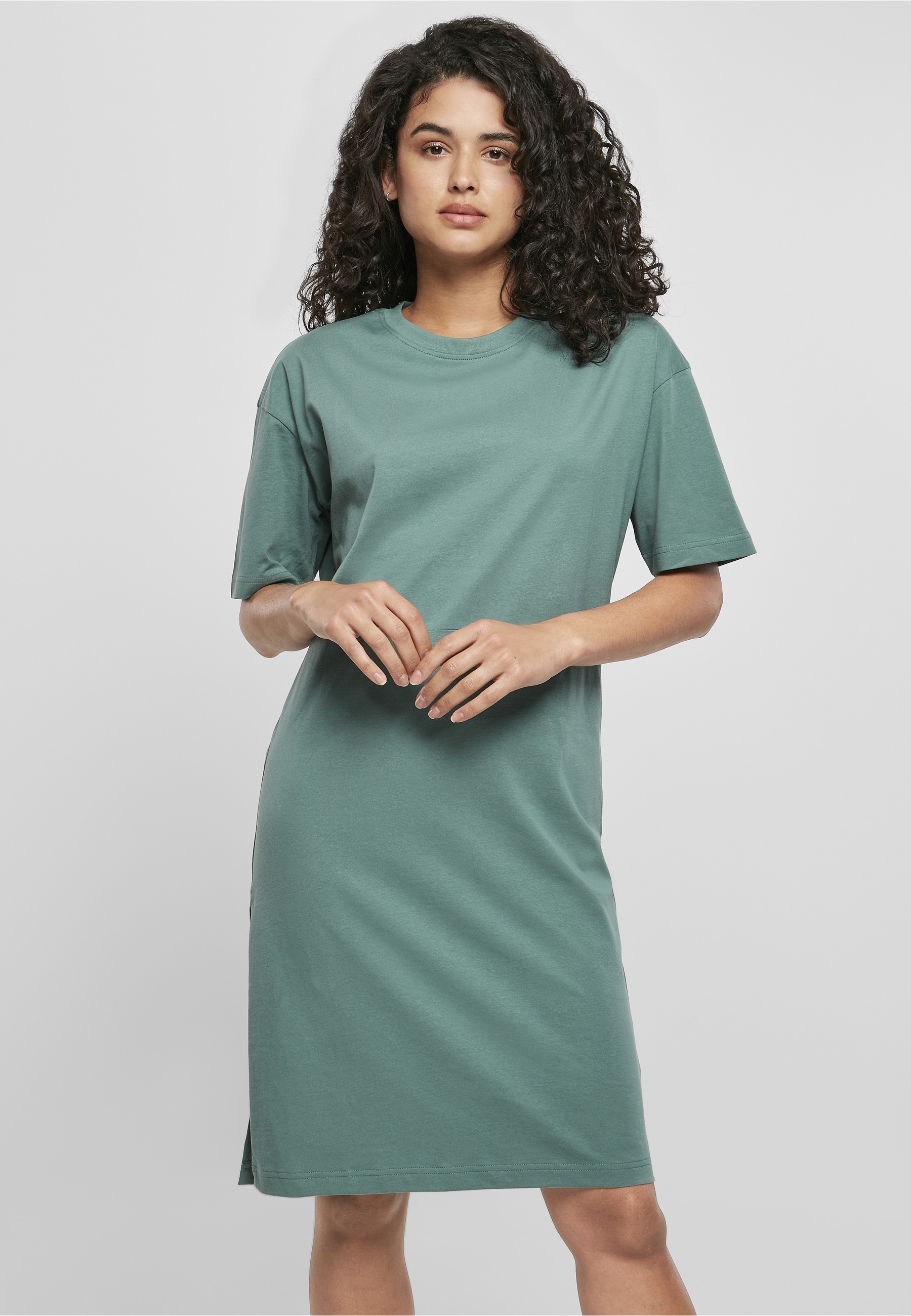 URBAN CLASSICS A-Linien-Kleid »Urban Classics Damen Ladies Organic Oversized Slit Tee Dress« 1 Stk. tlg.