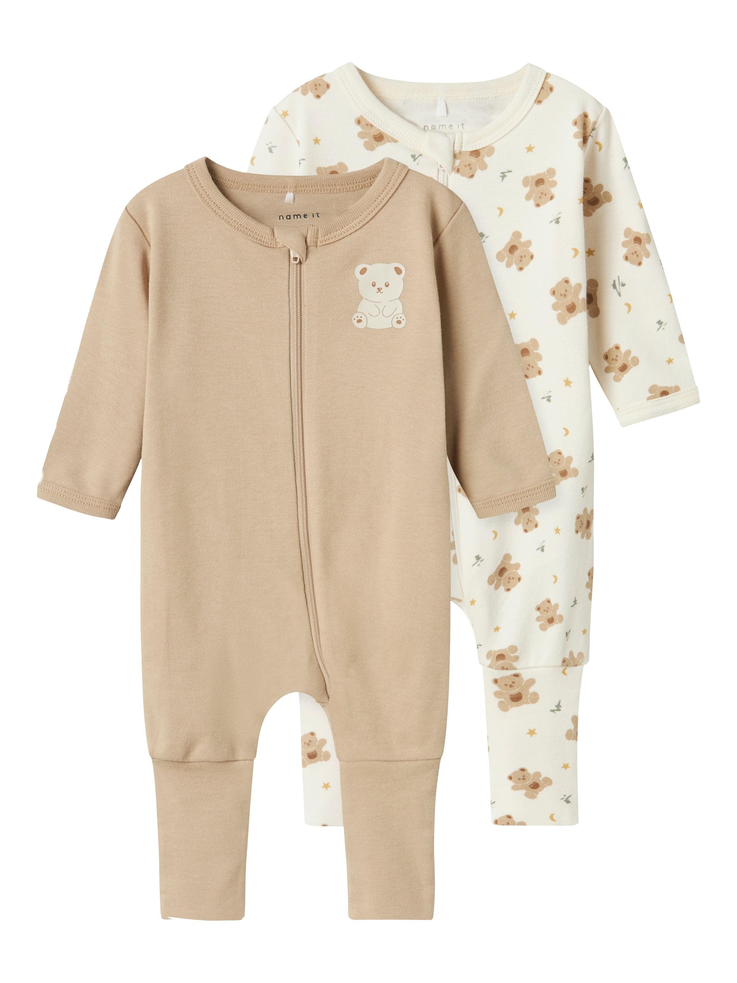 Name It Schlafoverall "NBNNIGHTSUIT 2P ZIP FF JET BEAR NOOS", (Packung, 2 tlg.)