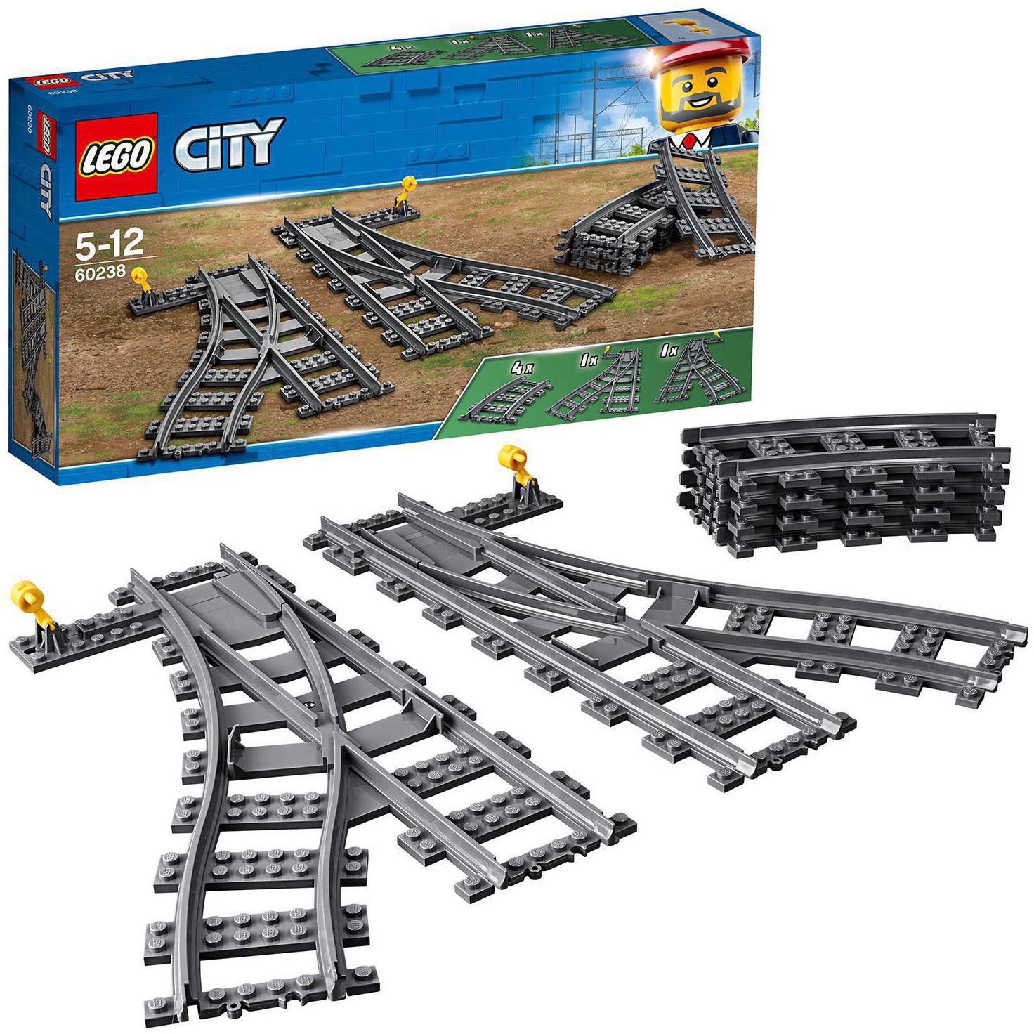 Konstruktionsspielsteine »Switch Tracks (60238), LEGO® City«, (6 St.), Made in Europe