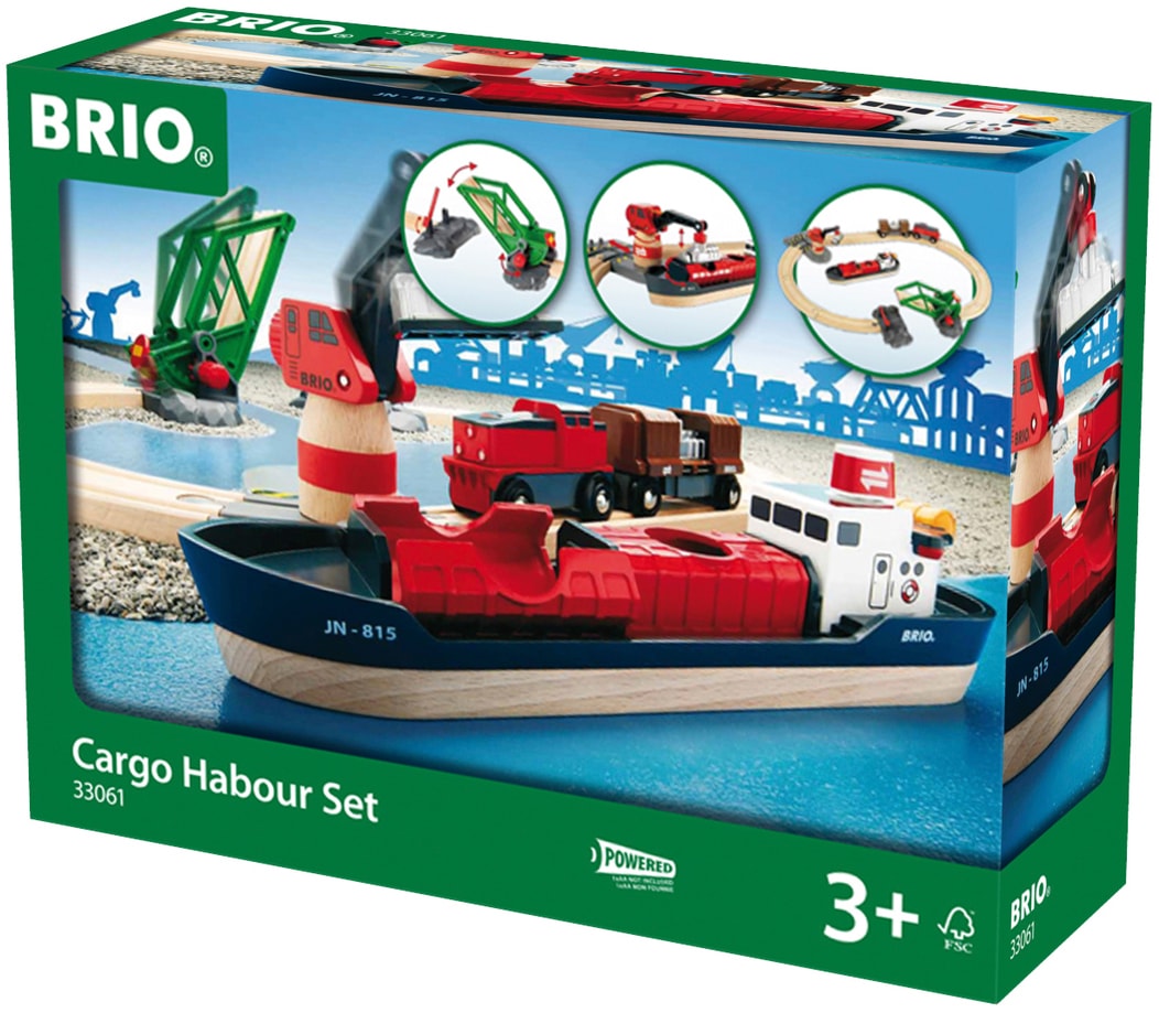 BRIO® Spielzeug-Eisenbahn »BRIO® WORLD, Container Hafen Set«, (Set), FSC®- schützt Wald - weltweit