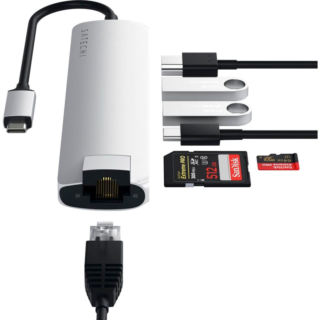 Satechi Notebook-Adapter »Type-C Multi-Port Hub 4K Ethernet Slim«