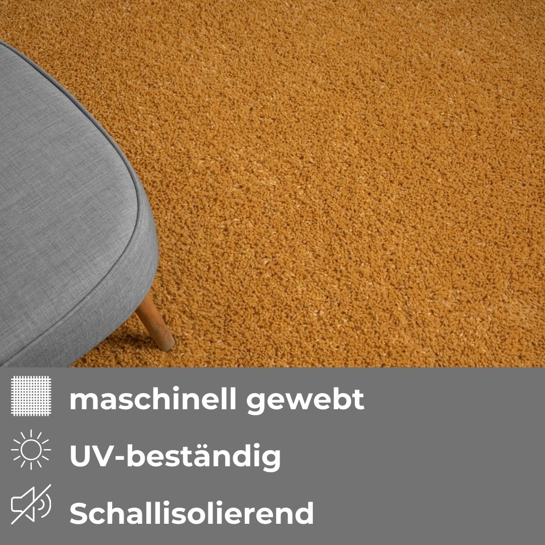 Hochflor-Teppich OTTO HOME "Banji", gold (goldgelb), B:80cm H:37mm L:250cm, Polypropylen (PP), Teppiche, Uni Farben, weich und flauschig, auch als Läufer & in rund erhältlich 3