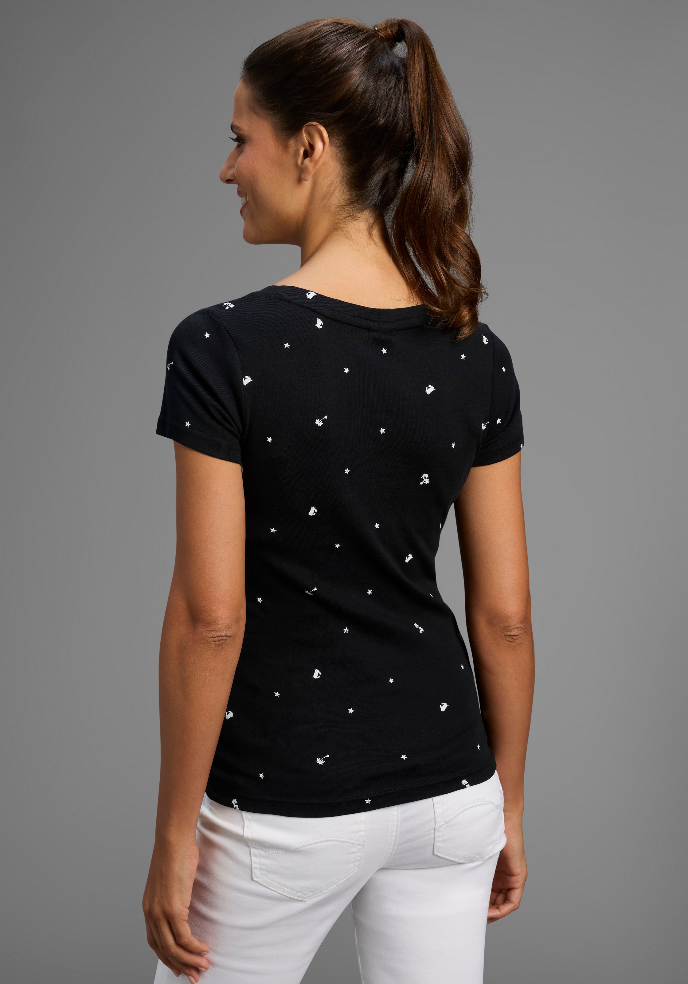 KangaROOS T-Shirt, Kurzarm, figurbetonte Passform, aus 100% Baumwolle günstig online kaufen