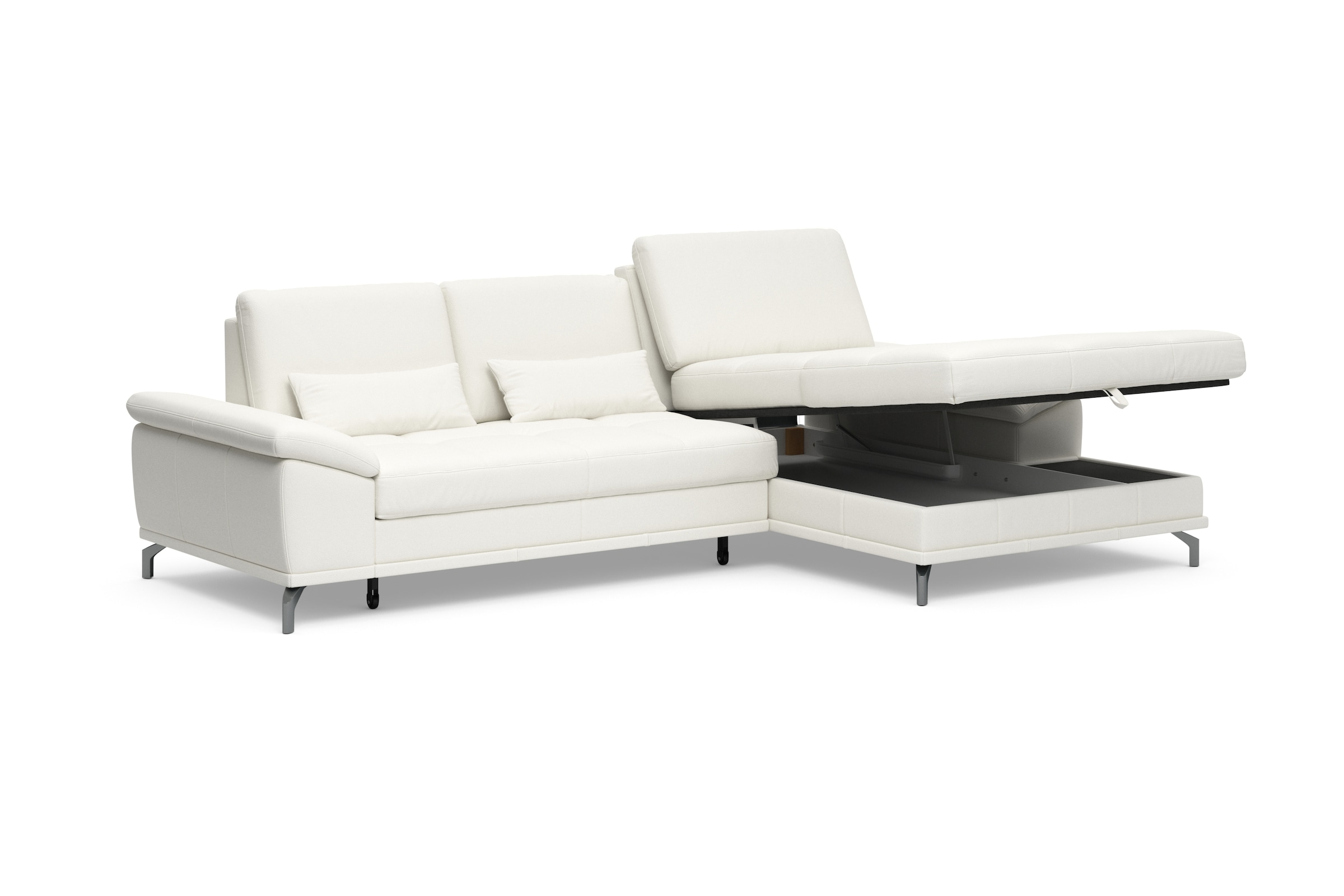 Places of Style Ecksofa Costello, mit Sitztiefenverstellung und Armlehnfunktion, incl. 3 Nierenkissen