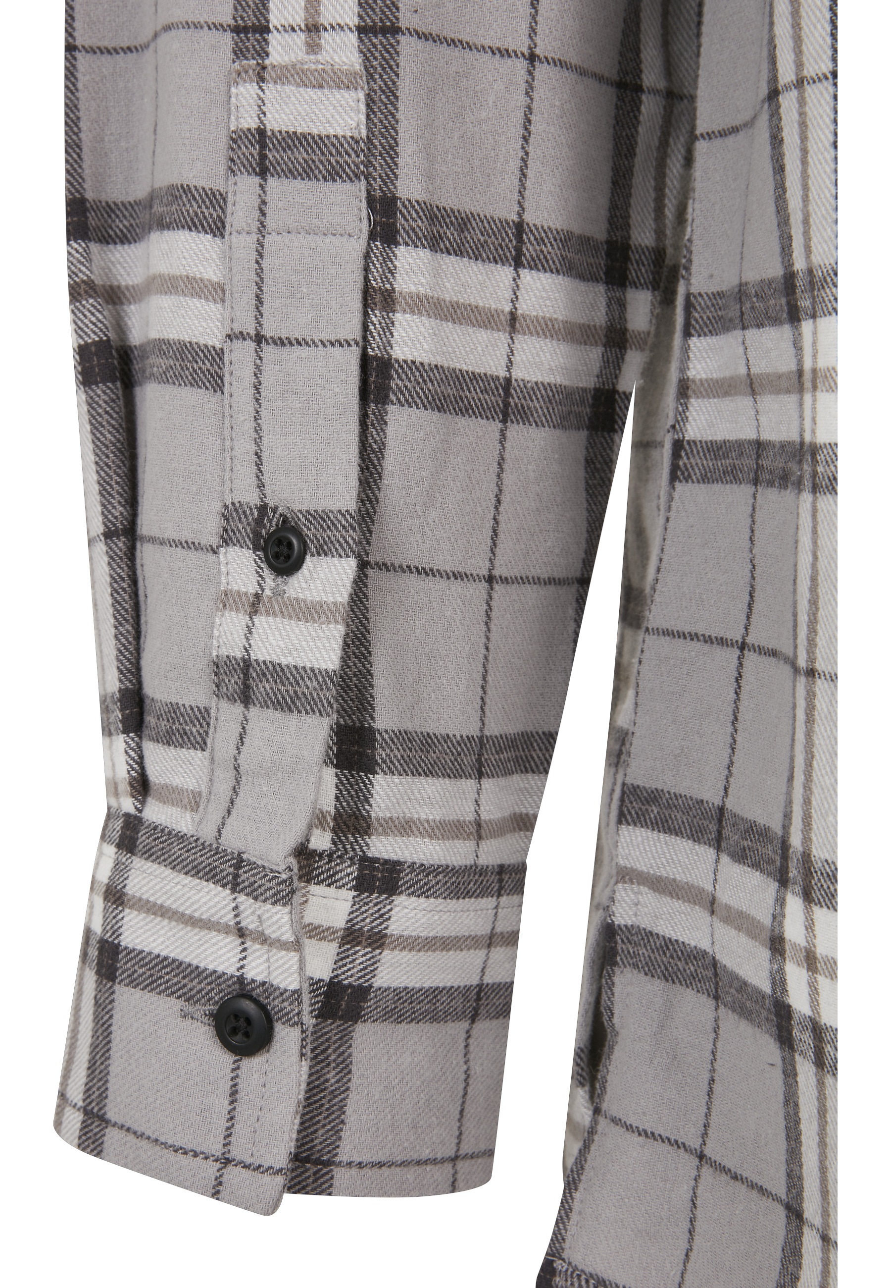 URBAN CLASSICS Kurzarmshirt »Urban Classics Herren Long Oversized Grey Check Shirt« 1 Stk.