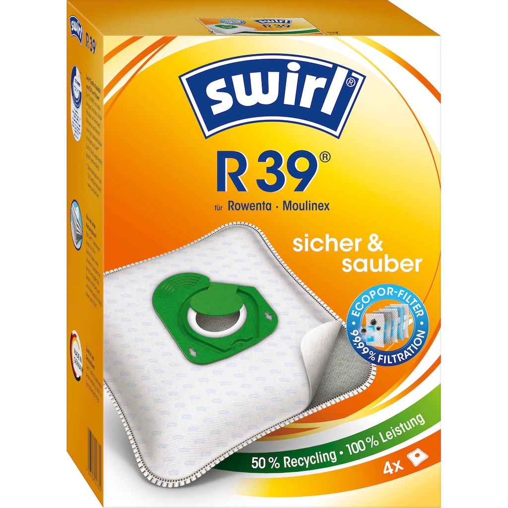 Swirl Staubsaugerbeutel »Swirl® R 39 Staubsaugerbeutel für Rowenta«, (Packung)