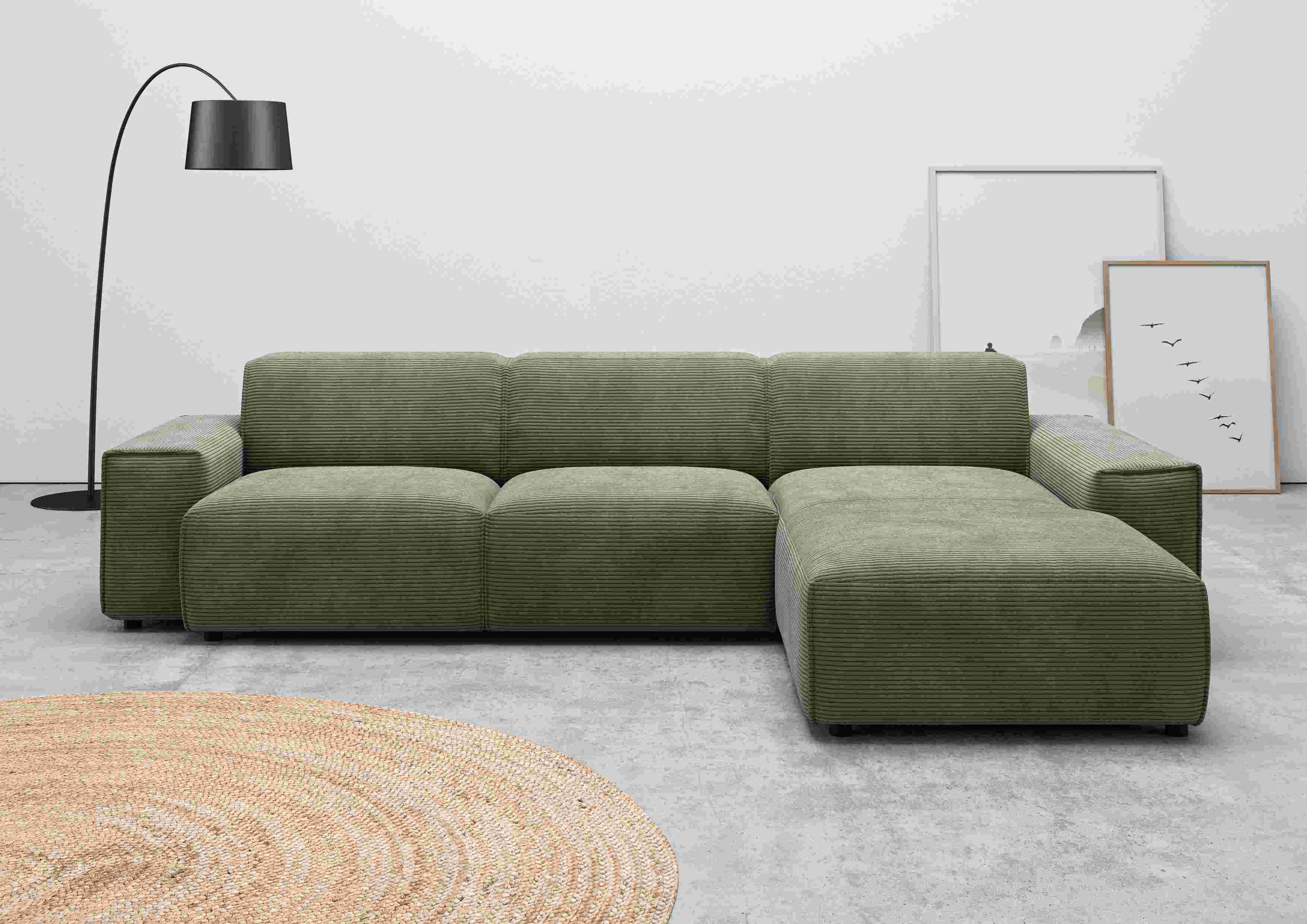 Home affaire Ecksofa "Glimminge auch in Breitcord, Feincord, Bouclé + Easy care-Bezug" L-Form, Breite 294, Zierkissen