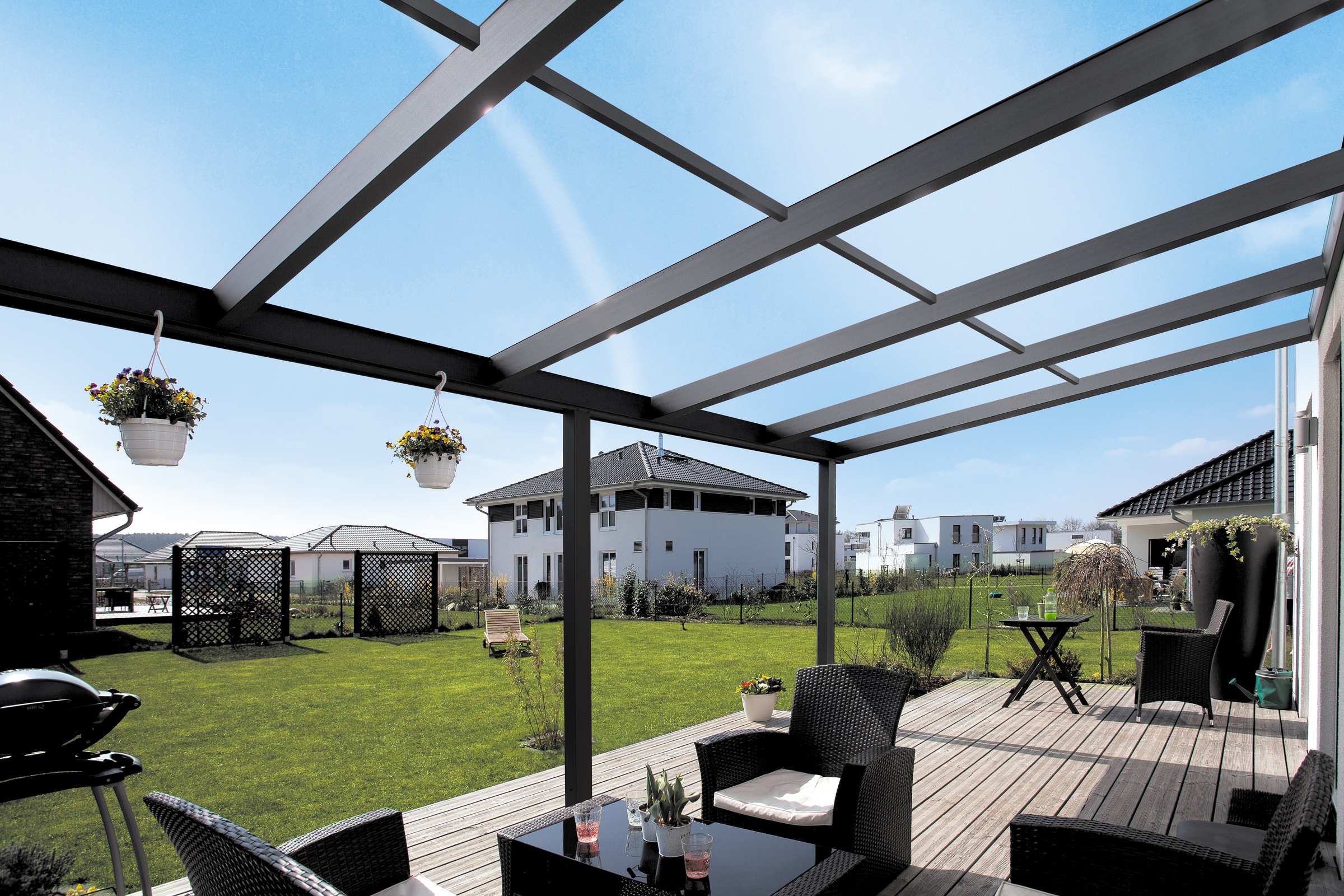Skanholz Terrassendach »Monza«, Bedachung Verbund-Sicherheits-Glas, Aluminium