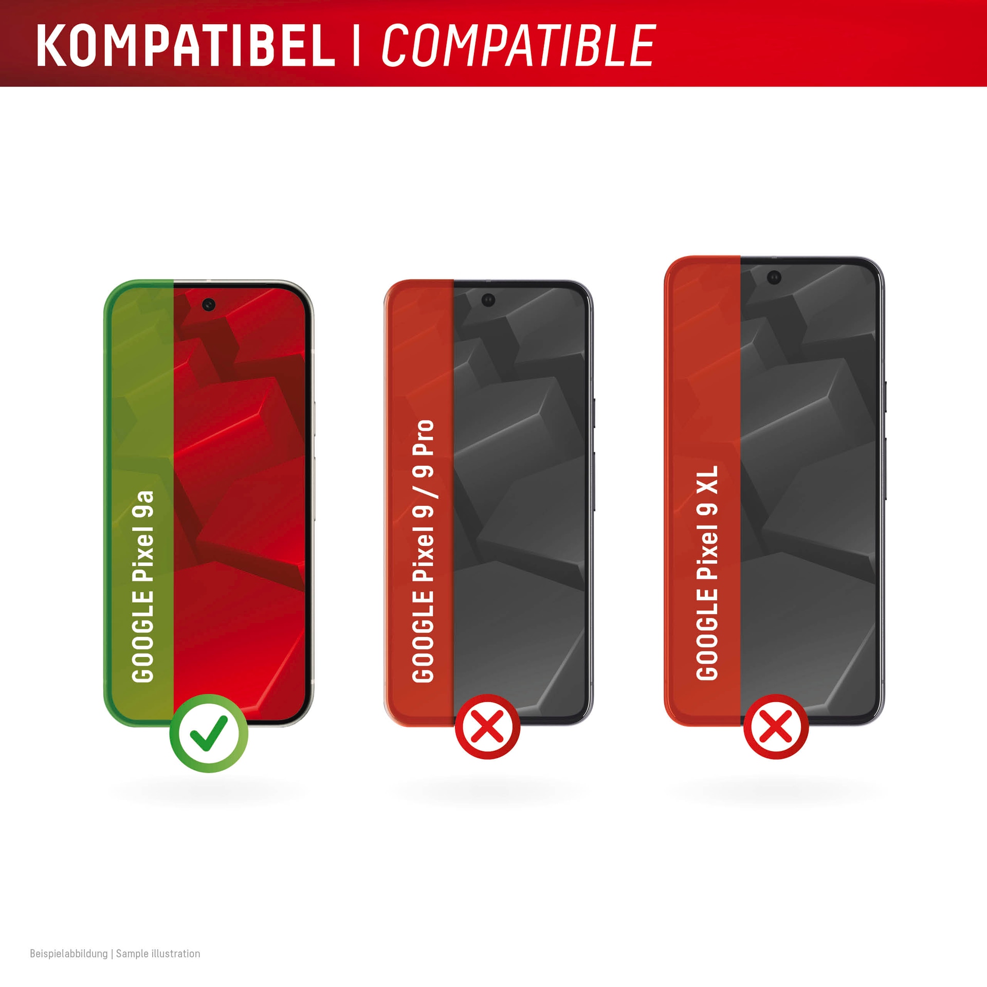 Displex Displayschutzglas »Real Glass Screen Protector«, für Google Pixel 9a, Displayschutzfolie, Schutzfolie, Bildschirmschutz, kratz- & stoßfest