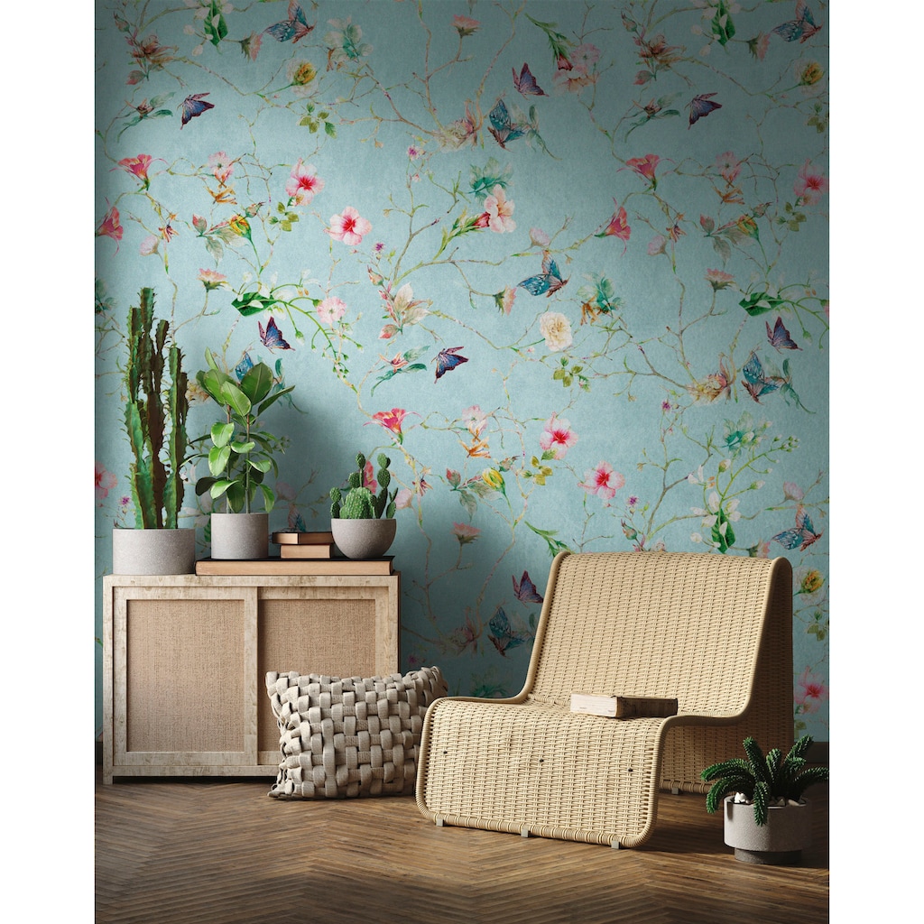 living walls Fototapete »The Wall«, animal print-floral-geblümt