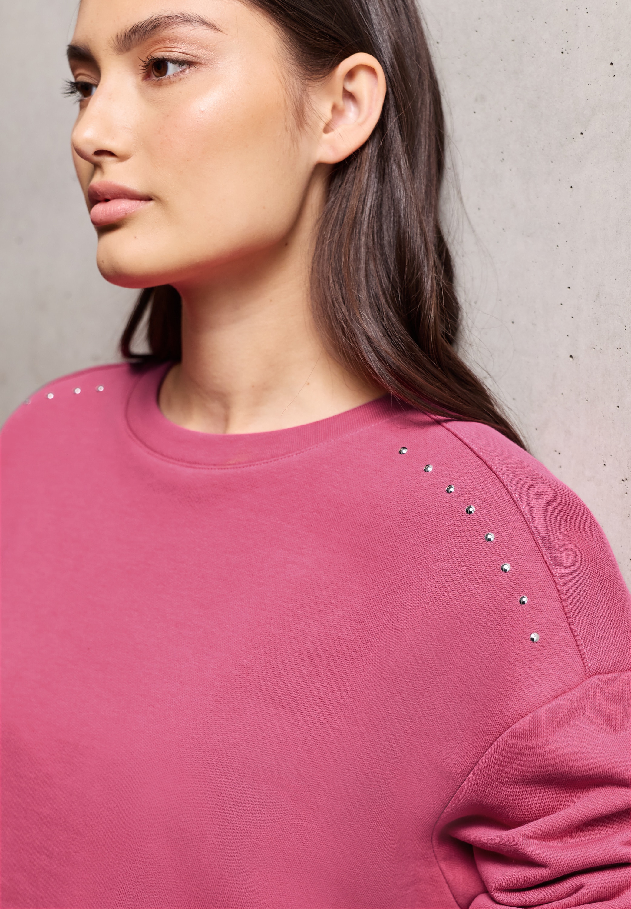 STREET ONE STUDIO Langarmshirt mit Glitzersteinen