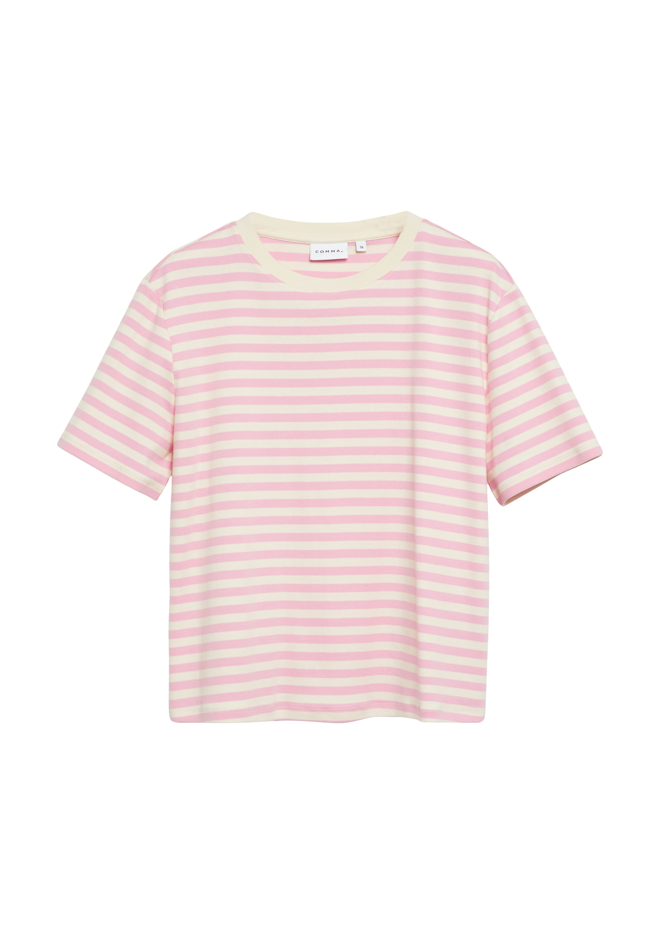 Comma Rundhalsshirt Sommershirt mit Streifen