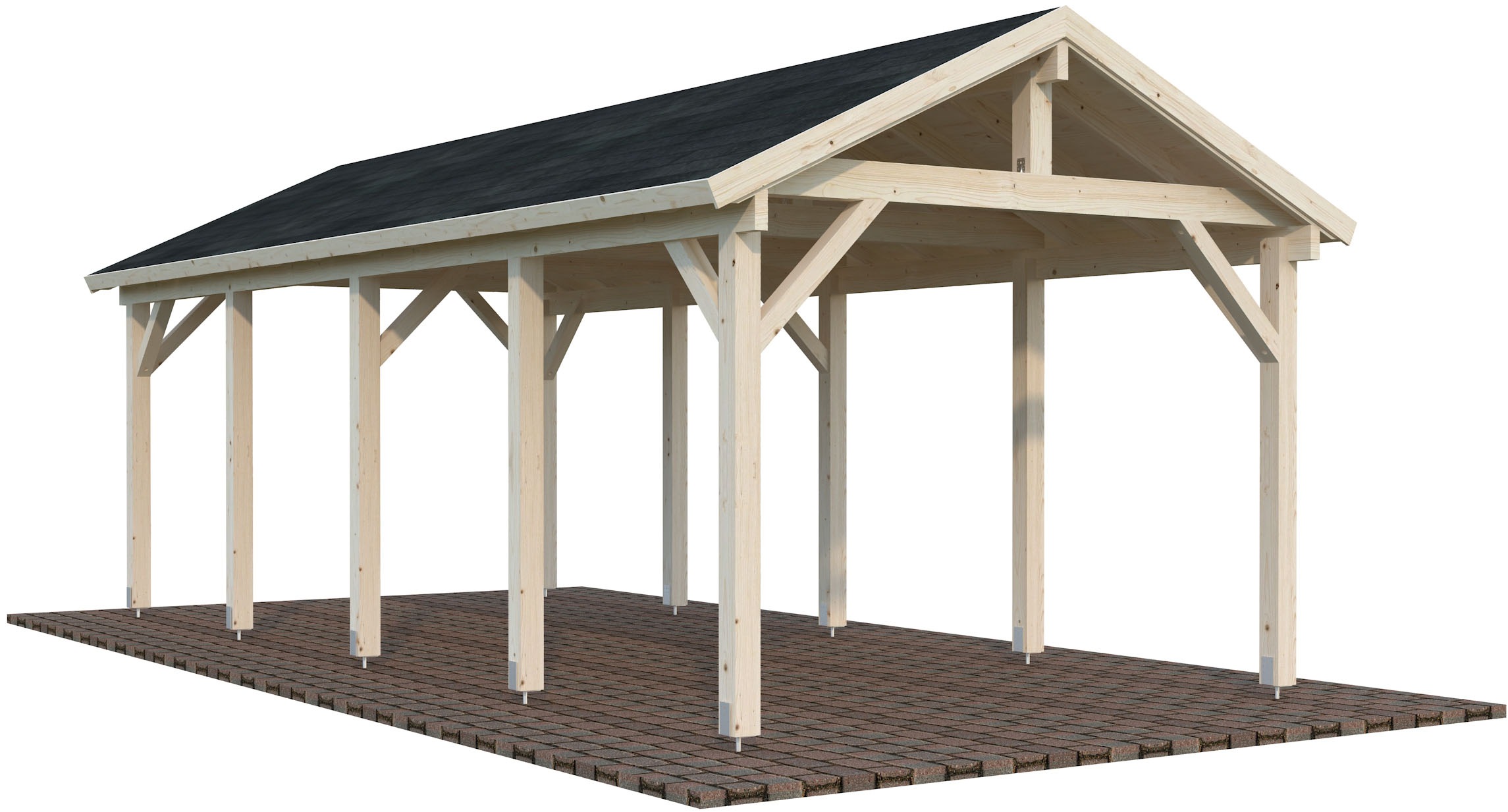 Palmako Einzelcarport »Robert« Massivholz 291 cm natur