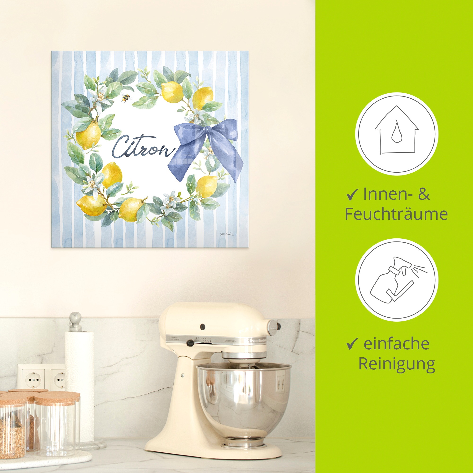 Artland Glasbild »Le Citron III« Arrangements 1 Stk. tlg. in verschiedenen Größen