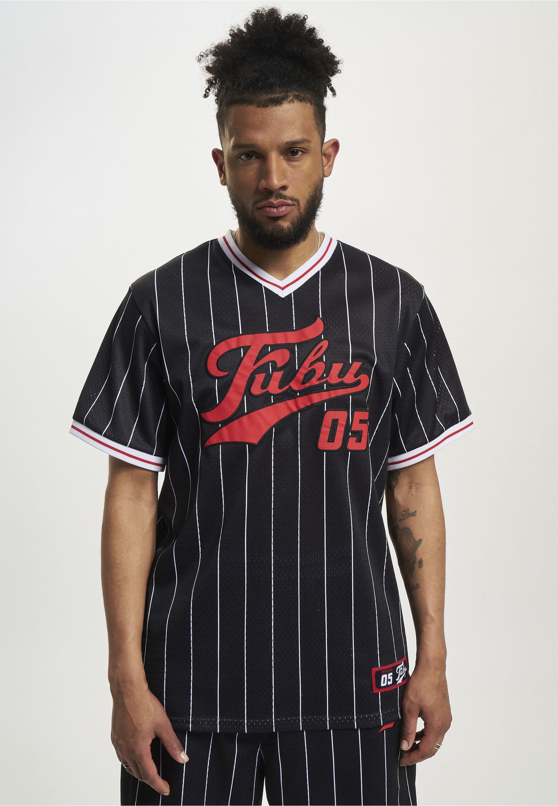 Fubu Netzshirt »Fubu Herren FM231-005-2 FUBU Varsity Pinstriped Mesh Tee« 1 Stk.