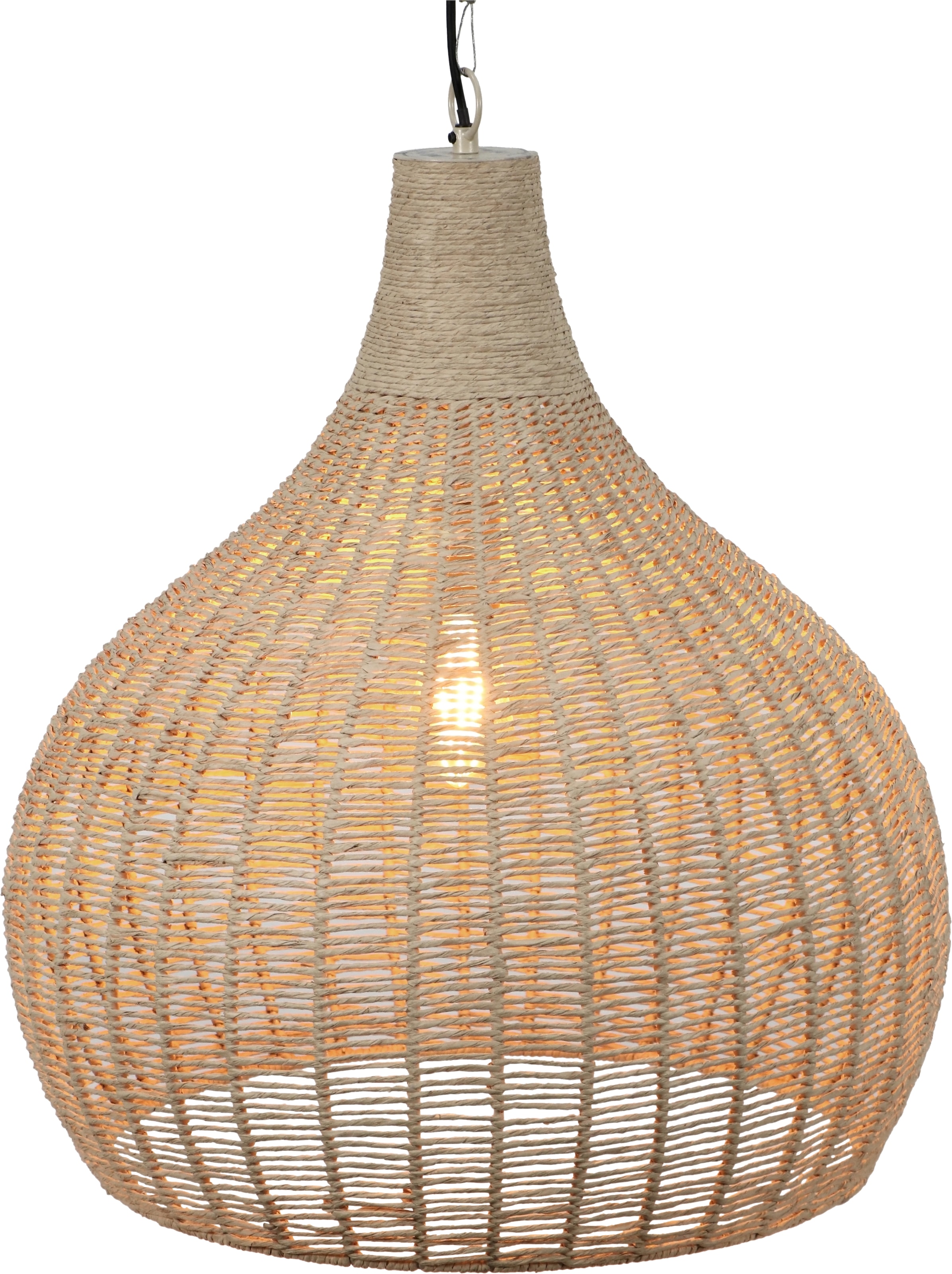 TRIO Leuchten Pendelleuchte »JANNE, große Hängelampe mit Juteschirm Korb Optik Ø 54cm Höhe 183 cm« E27 1 Stk. warmweiß - kaltweiß exkl 1x E27 max 10W, Hängeleuchte Küche Schlafzimmer Esszimmer
