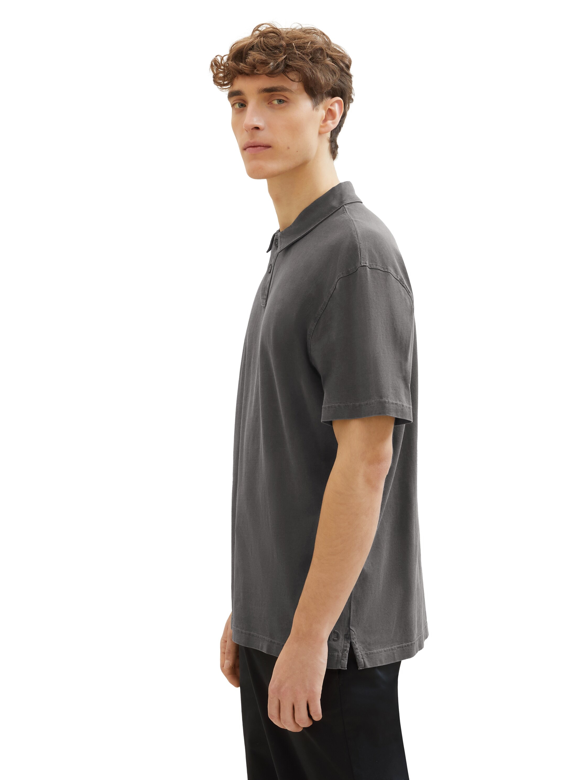 TOM TAILOR Denim Poloshirt, mit halber Knopfleiste