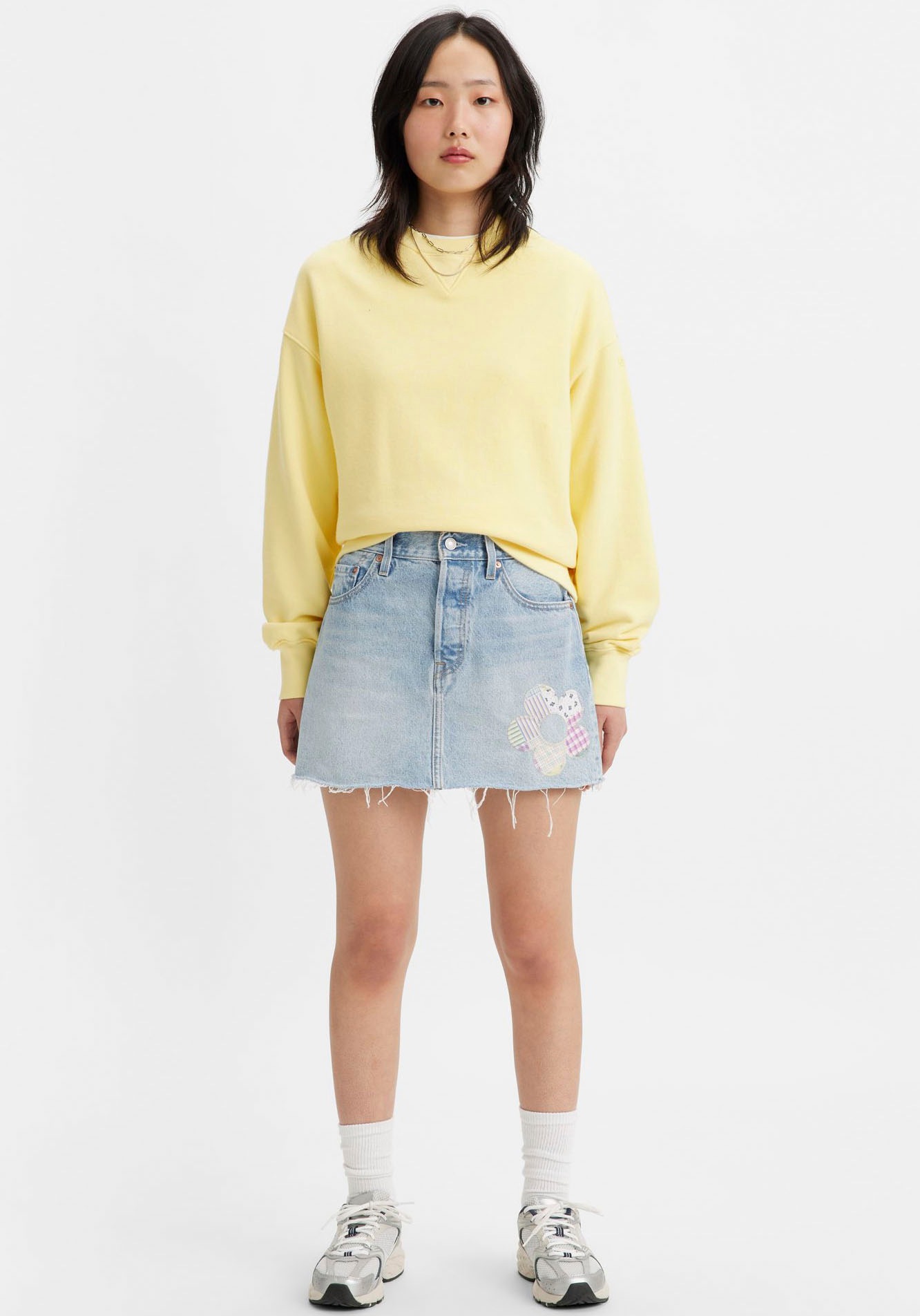 Levi's® Jeansrock »ICON SKIRT« mit Blumen Badge