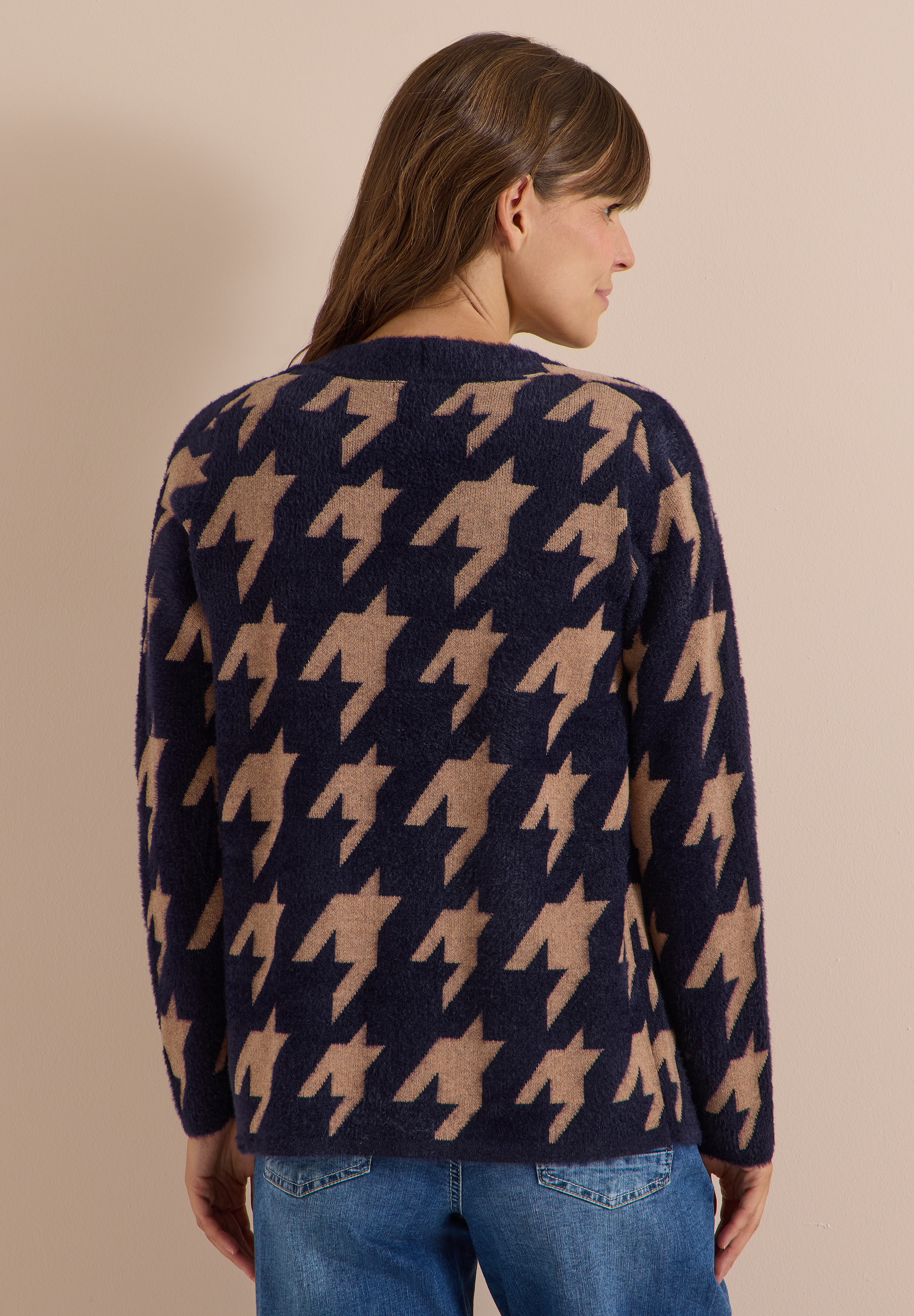 Cecil Jacquardstrickjacke aus softem Materialmix