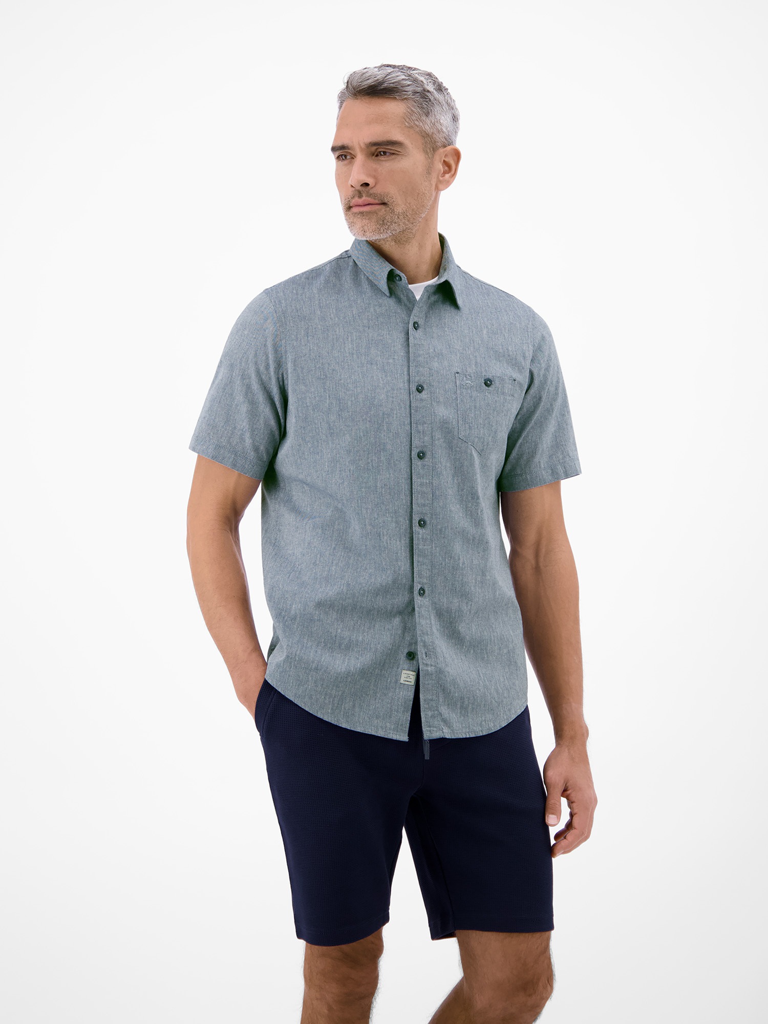 Thumbnail - LERROS Kurzarmhemd "Unifarbenes Kurzarmhemd in Strukturqualität"