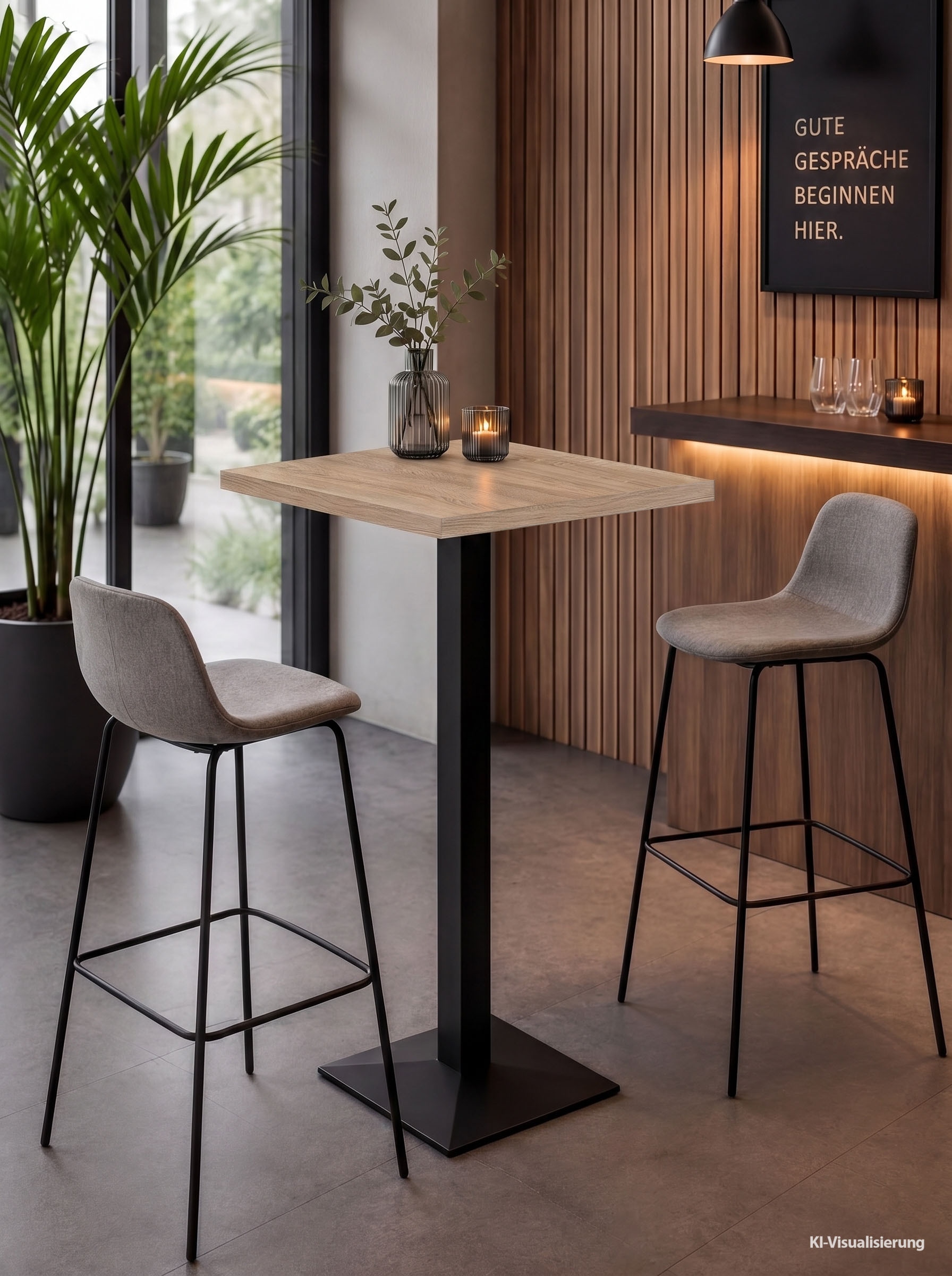 Mäusbacher "Big Bistro Metall" Quadrat-Säulengestell, eckige Platte BHT 70x105x70 cm