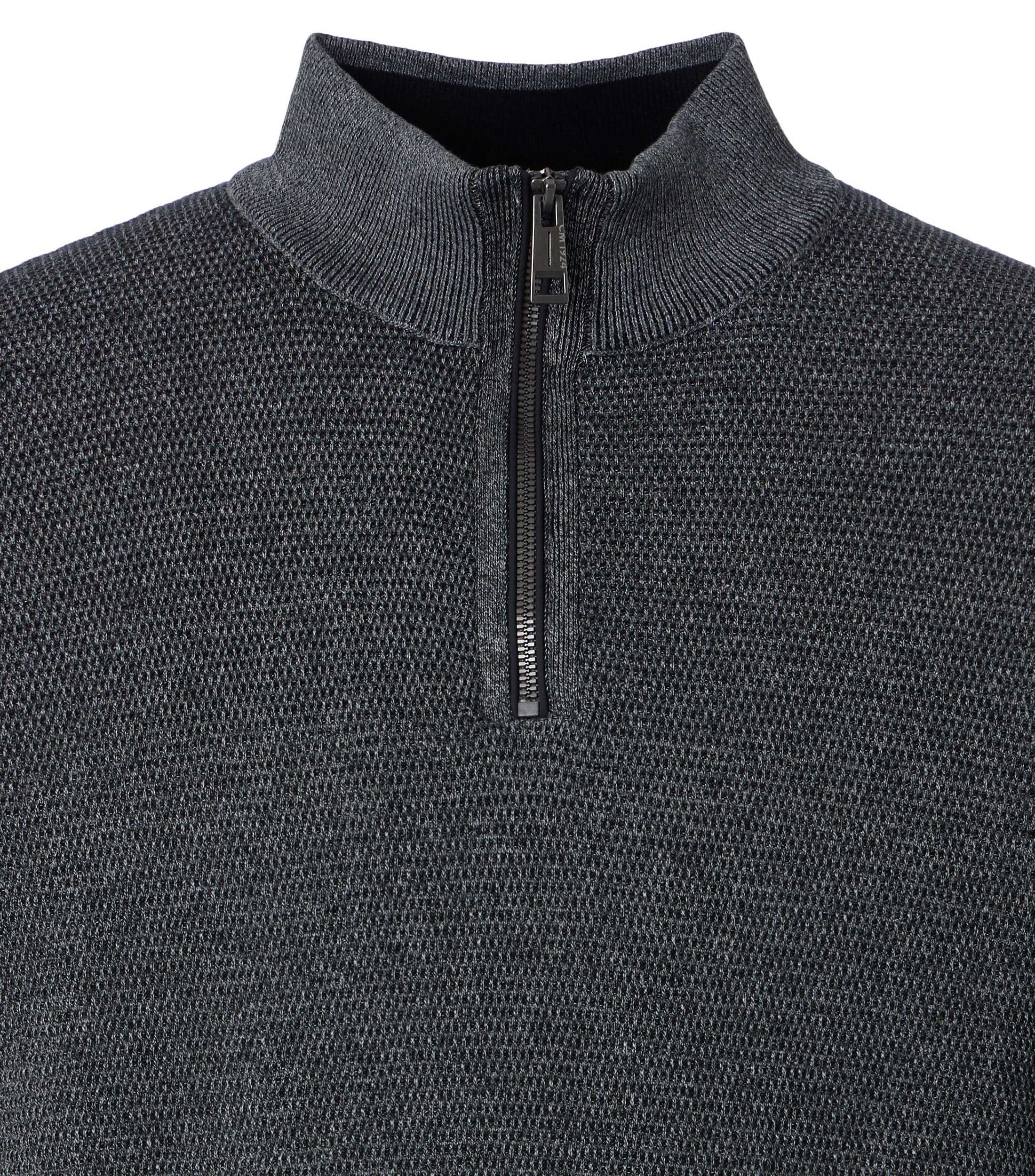 Troyer CASAMODA "CASAMODA Stricktroyer uni", Herren, Gr. M, dunkelgrau, 100% Baumwolle, Pullover Troyer 2