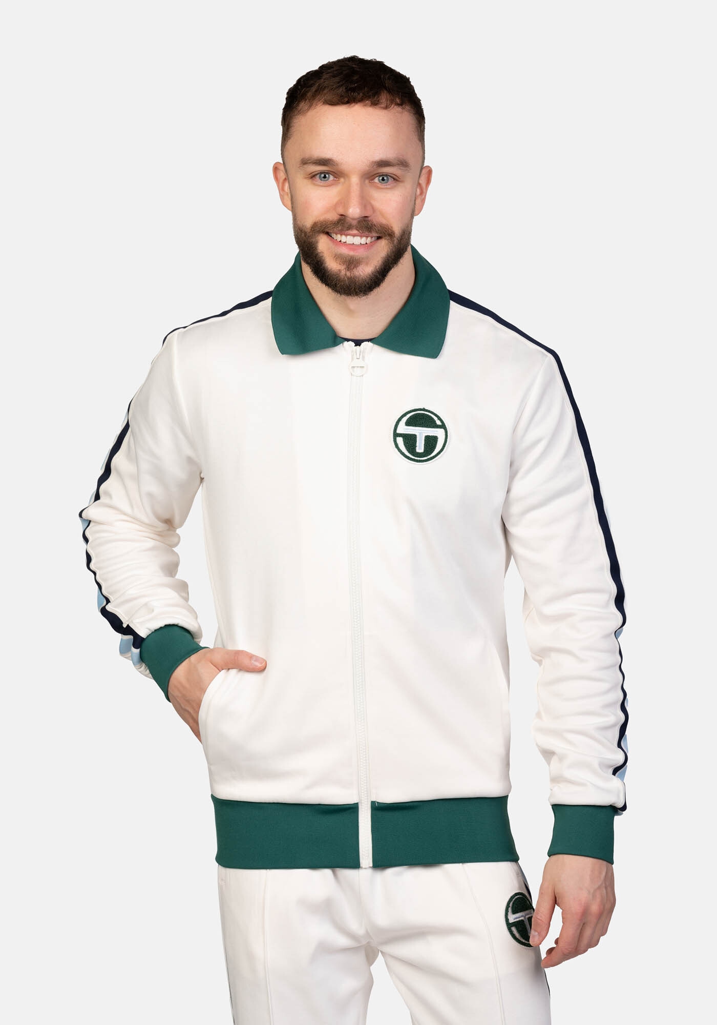 Sergio Tacchini Trainingsjacke »MONTE TRACK TOP Herren«, ohne Kapuze, Trainingsjacke Herren, leichte Jacke, Retro, Sportjacke, Outdoor, Sale