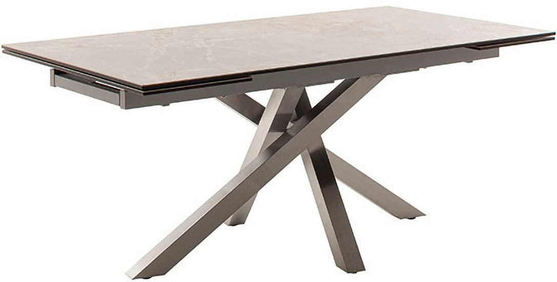 MCA furniture Esstisch »ALMIROS Auszugstisch 180-260 cm marmoriert«, (Einzelstück), Keramik,Edelstahl,Marmor-Optik,ausziehbar,belastbar 100kg,8-10 Pers.