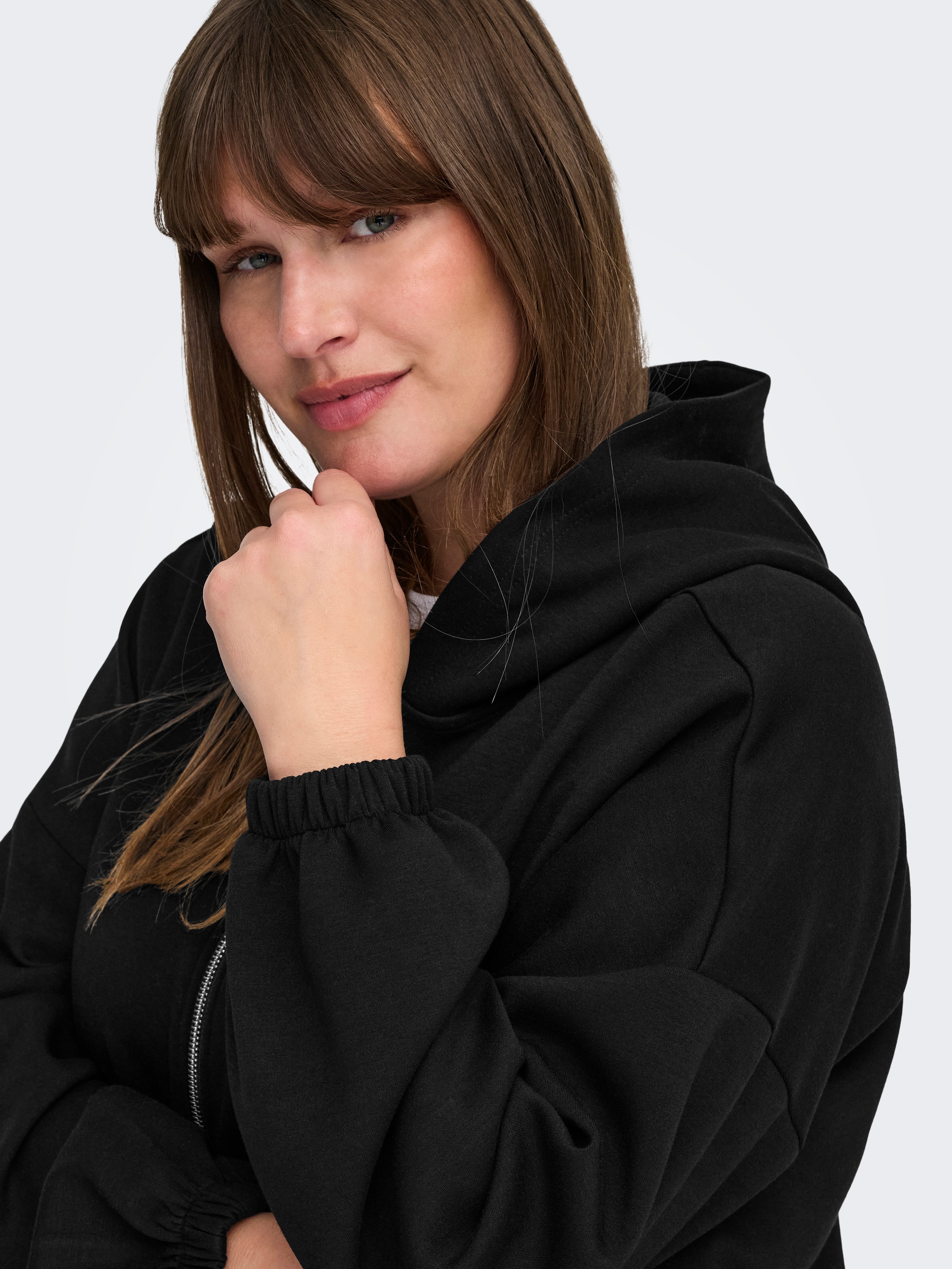 Thumbnail - ONLY CARMAKOMA Kapuzensweatshirt "CARSCARLETT LS ELASTIC ZIP HOOD SWT NOOS"