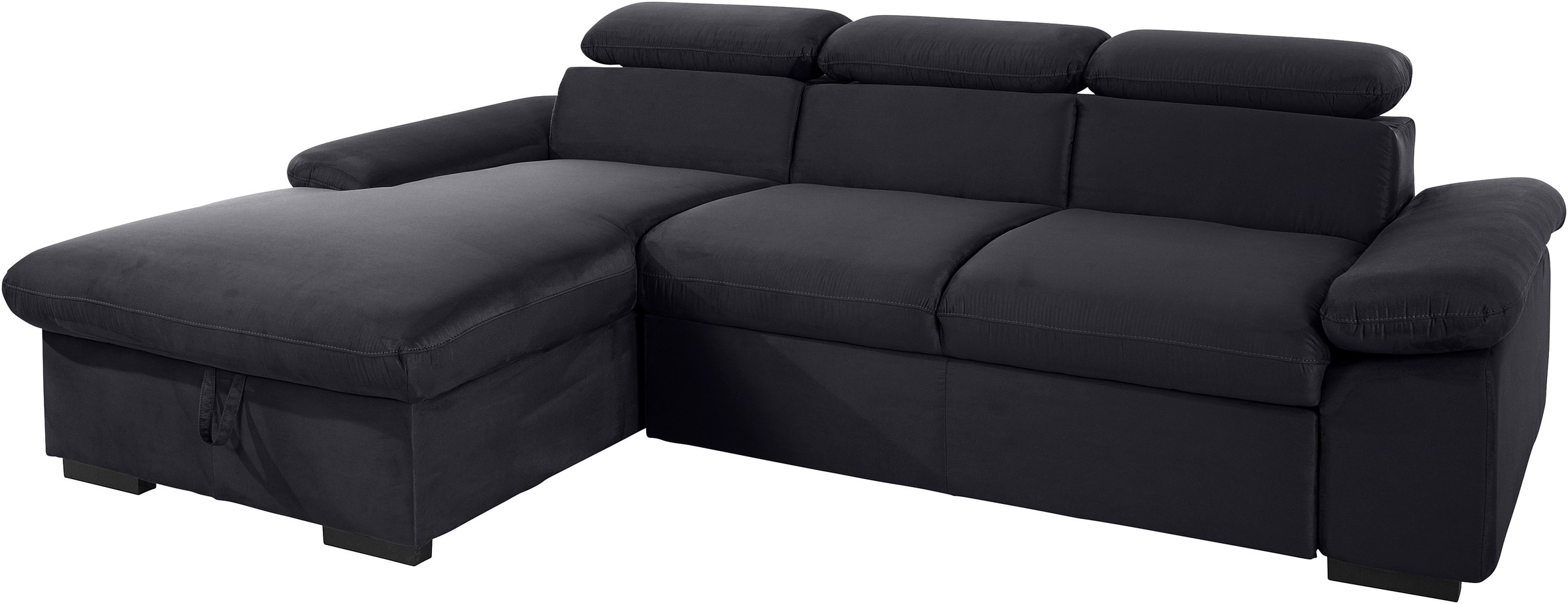 COTTA Ecksofa »Lola L-Form mit Kopfteilfunktion & Hocker«, (Set, mit Hocker), wahlweise mit Bettfunktion, Bettkasten & Armteilverstellung