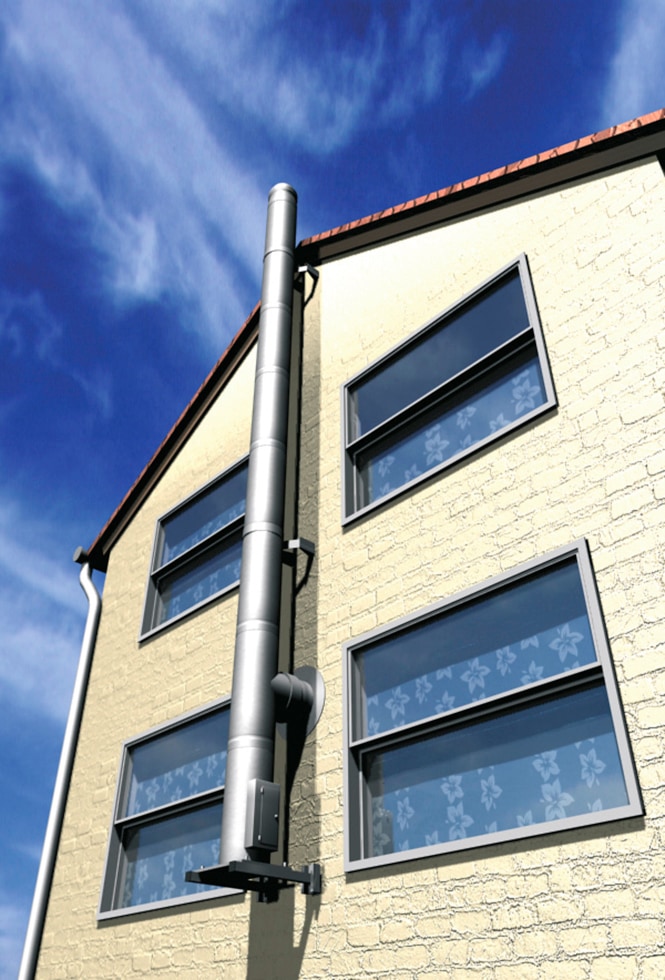 Zitec Schornstein "Außenwandkamin DW, Wandabstand bis 48,2cm" Set