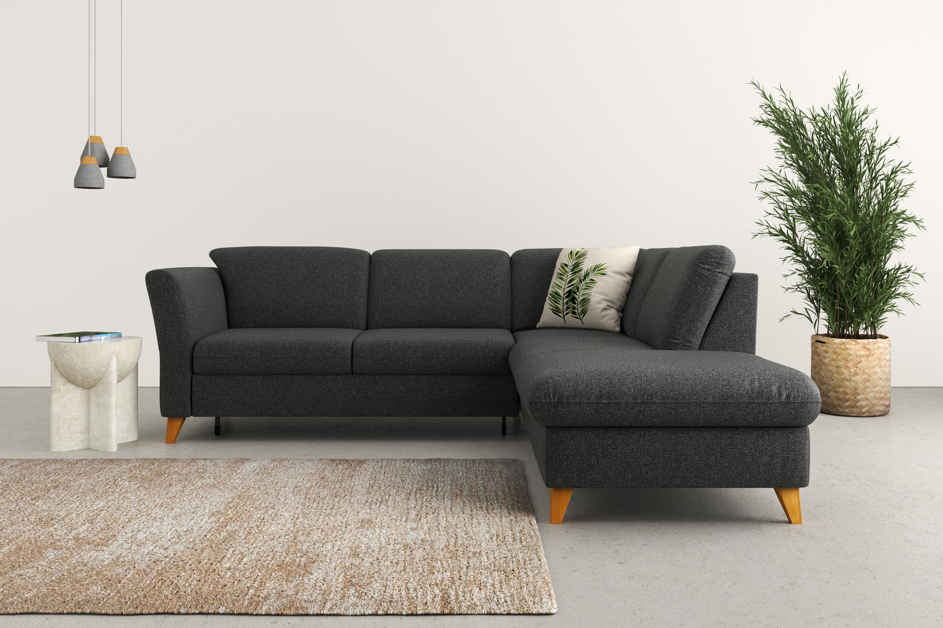 Home affaire Ecksofa "Trelleborg L-Form" Federkern-Polsterung, wahlweise mit Schlaffunktion und Stauraum