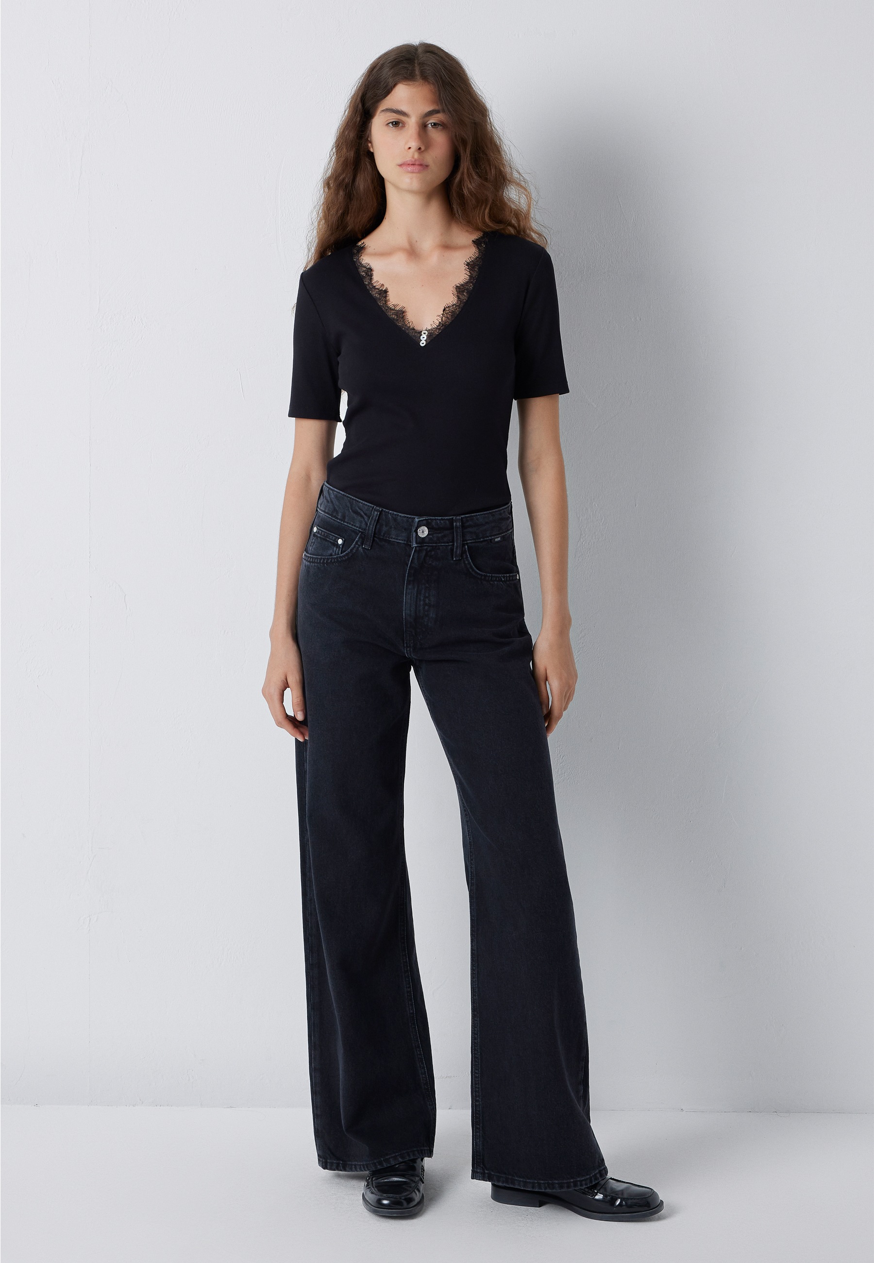 Mavi V-Shirt »FASHION JERSEY« Spitzen Top