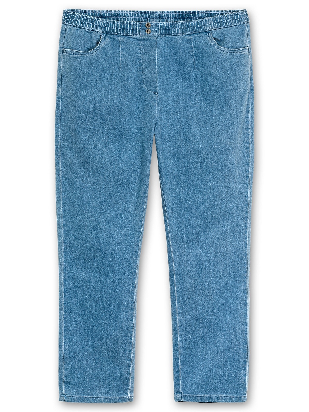 und bestellen mit Gerade »Große Smokbund | Jeans Größen«, Used-Effekten Sheego online BAUR