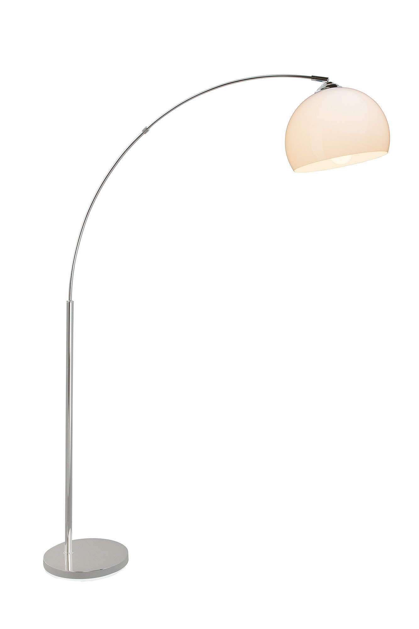 Brilliant Bogenlampe »Vessa«, 1 flammig-flammig, 166 cm Höhe, 122 cm Ausladung, E27, Metall/Kunststoff, chrom/weiß