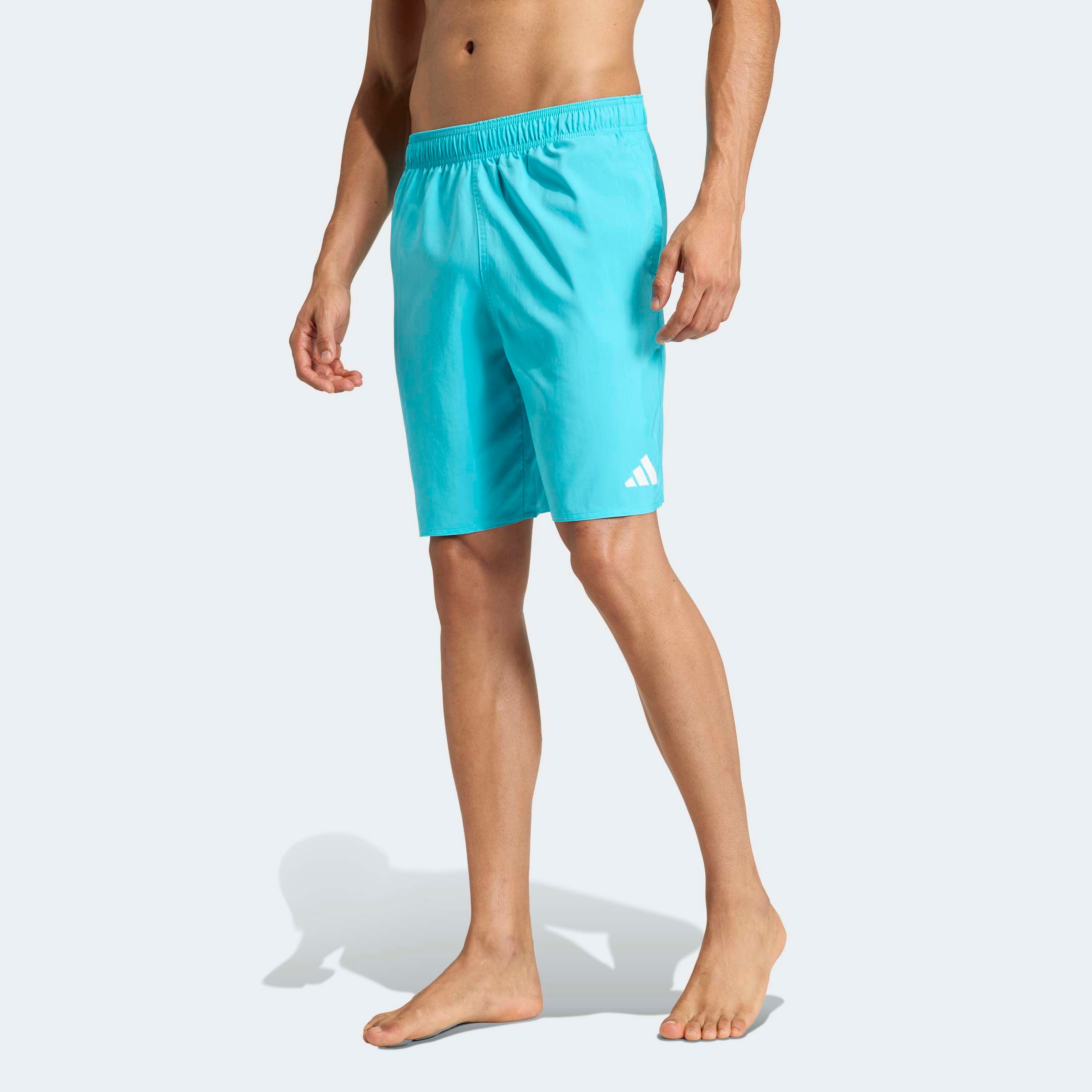 Herren Badeshorts "ESS SH 8IN"lucid cyan, weiß, Gr. XL, ADIDAS PERFORMANCE, Obermaterial: 100% Polyester, Badehosen