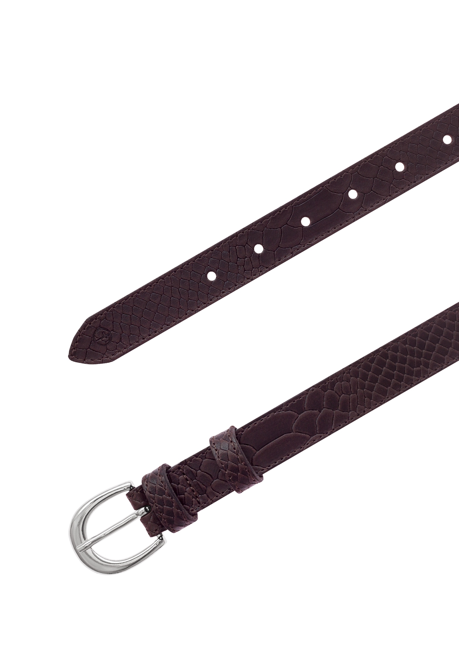 Tamaris Ledergürtel 2,5 cm breit, gemustert, Doppelschnalle