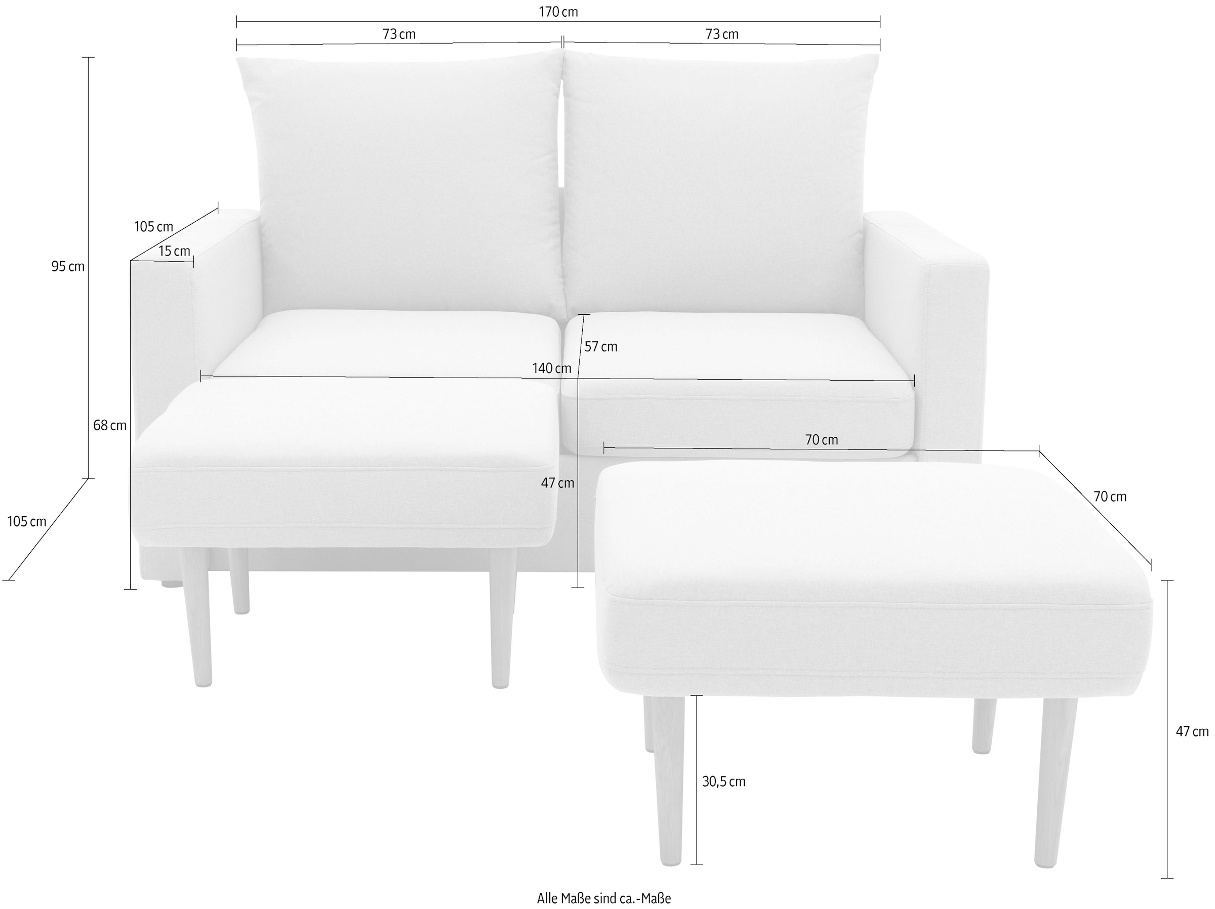 DOMO collection 2-Sitzer »Slunce, Outdoor-Raumwunder«, 2-Sitzer inkl. 2 Hocker, Outdoor geeignet