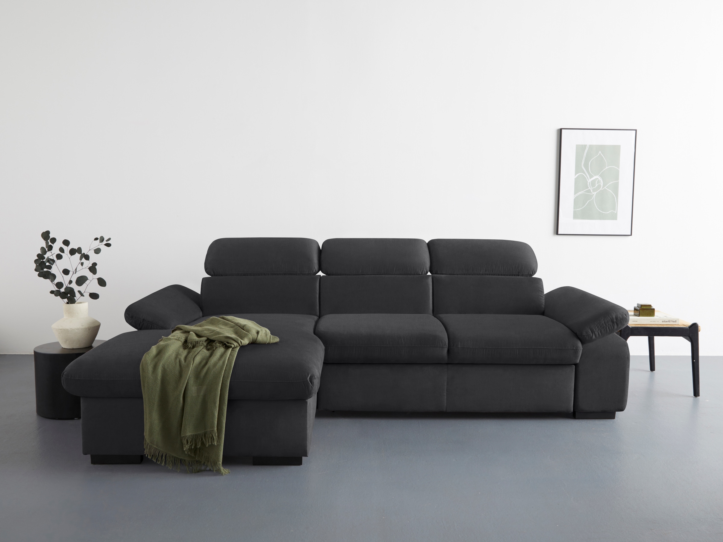 COTTA Ecksofa "Lola L-Form mit Kopfteilfunktion & Hocker", (Set, mit Hocker günstig online kaufen