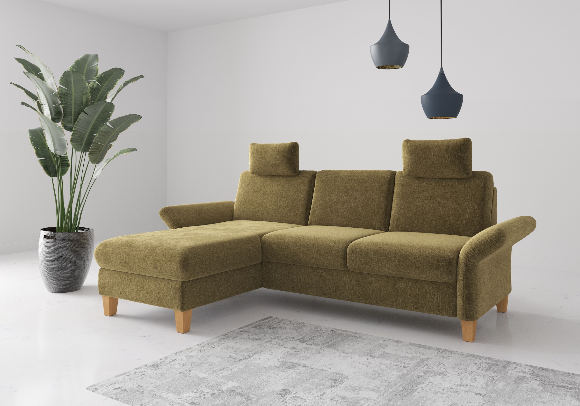 OTTO home Ecksofa "Rochelle, L-Form" wahlweise mit Armteilverstellung, Schlaffunktion und Bettkasten