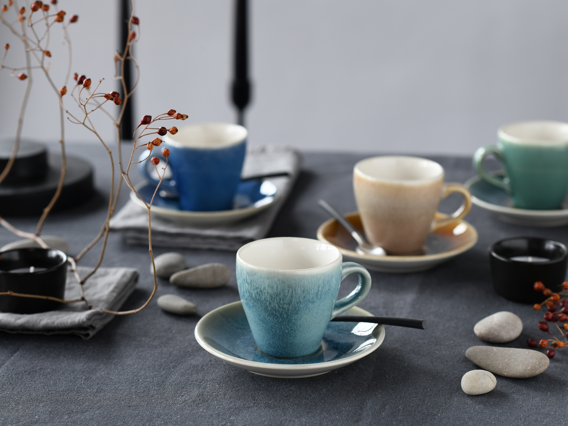 CreaTable Tasse »Caldera Mix, Bistrotassen-Set, 16-tlg.« Reaktivglasur