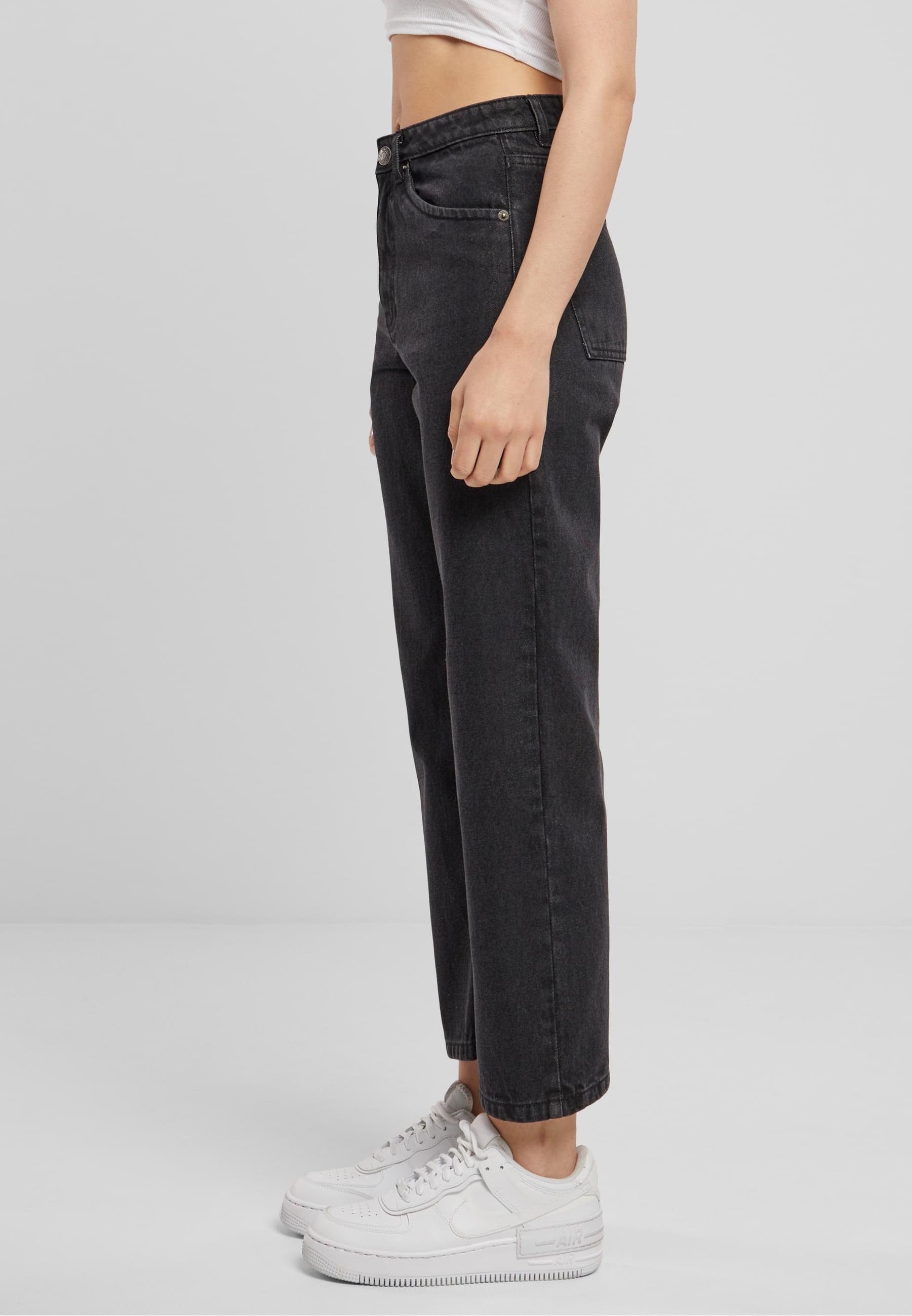 URBAN CLASSICS Bequeme Jeans »Urban Classics Damen Ladies Cropped Straight Leg Denim Pants«